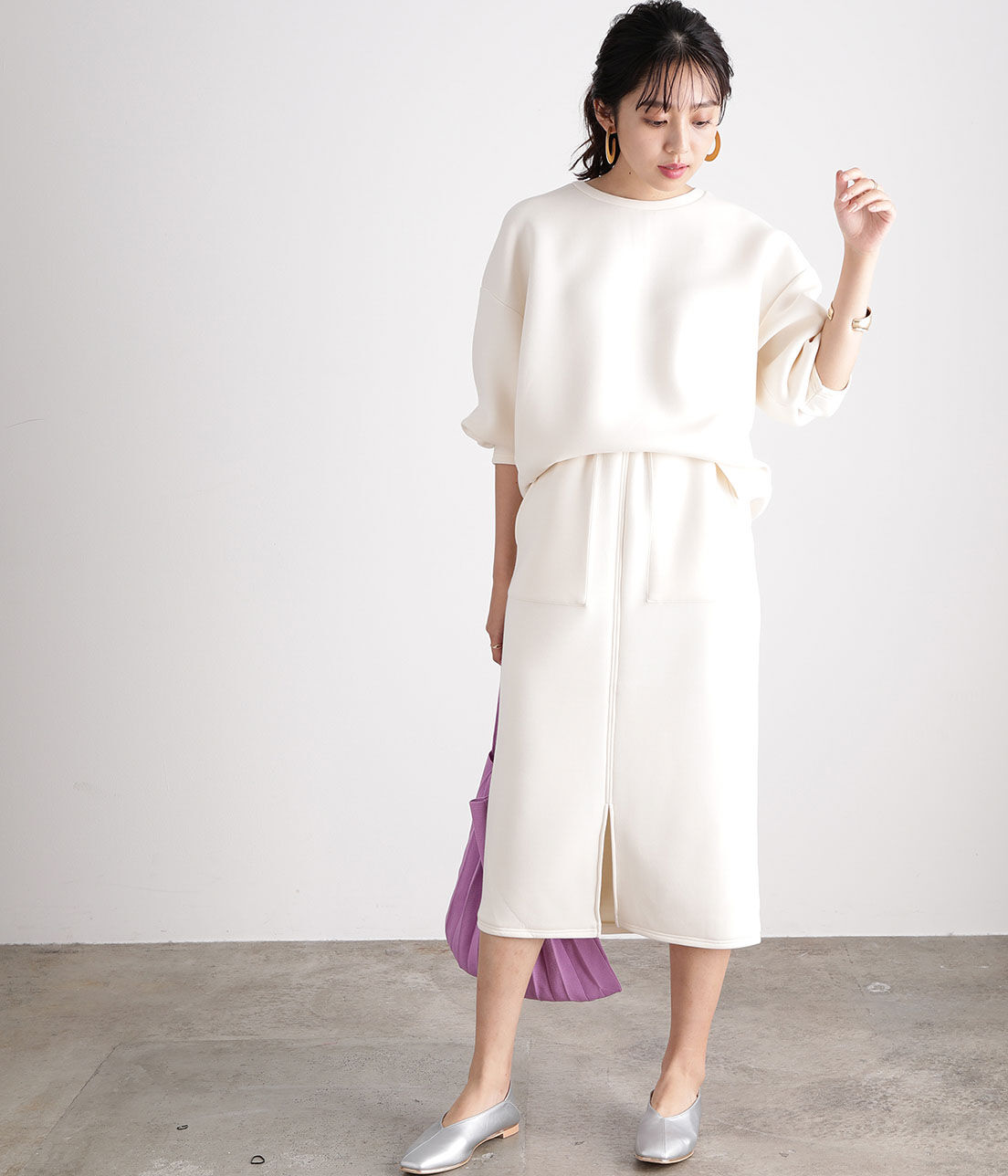 VIS「【スフレタッチ】ダンボールニットタイトスカート」|スカート|