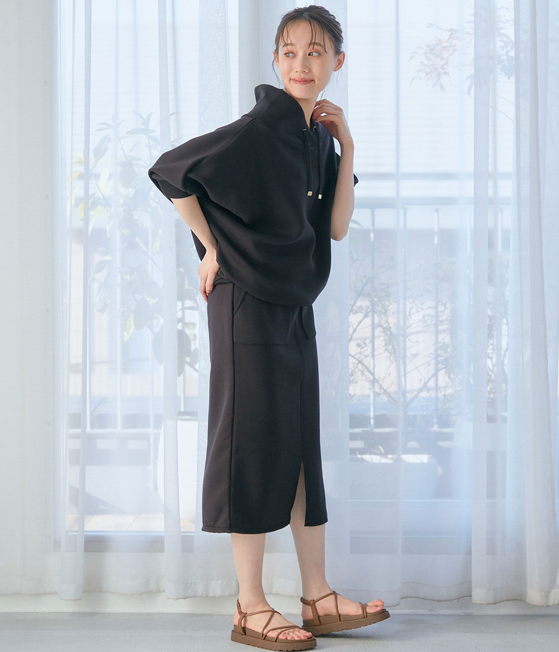 VIS「【スフレタッチ】ダンボールニットタイトスカート」|スカート|