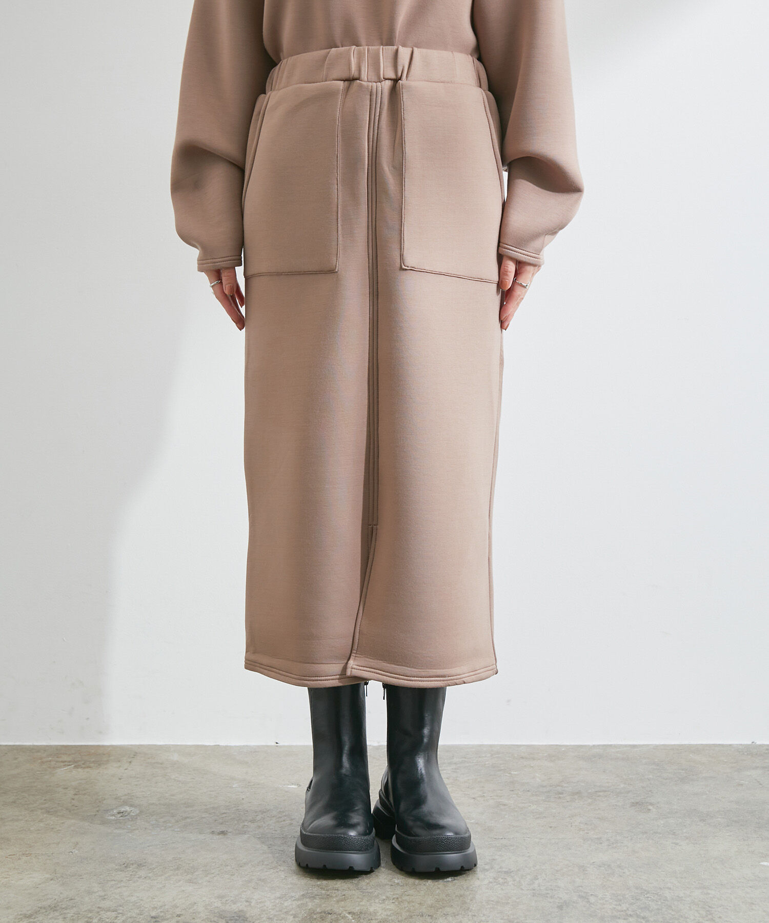 VIS「【スフレタッチ】ダンボールニットタイトスカート」|スカート|