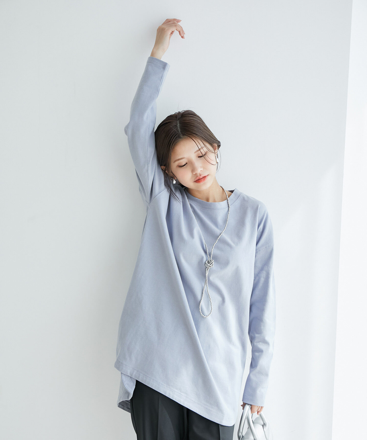 VIS「シルエットスッキリUSAコットンロングTシャツ」|Tシャツ・カットソー|