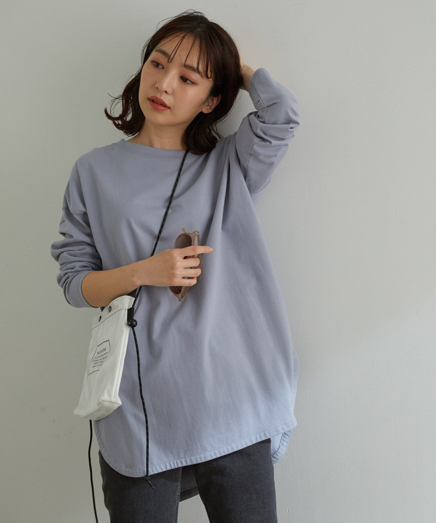 VIS「シルエットスッキリUSAコットンロングTシャツ」|Tシャツ・カットソー|