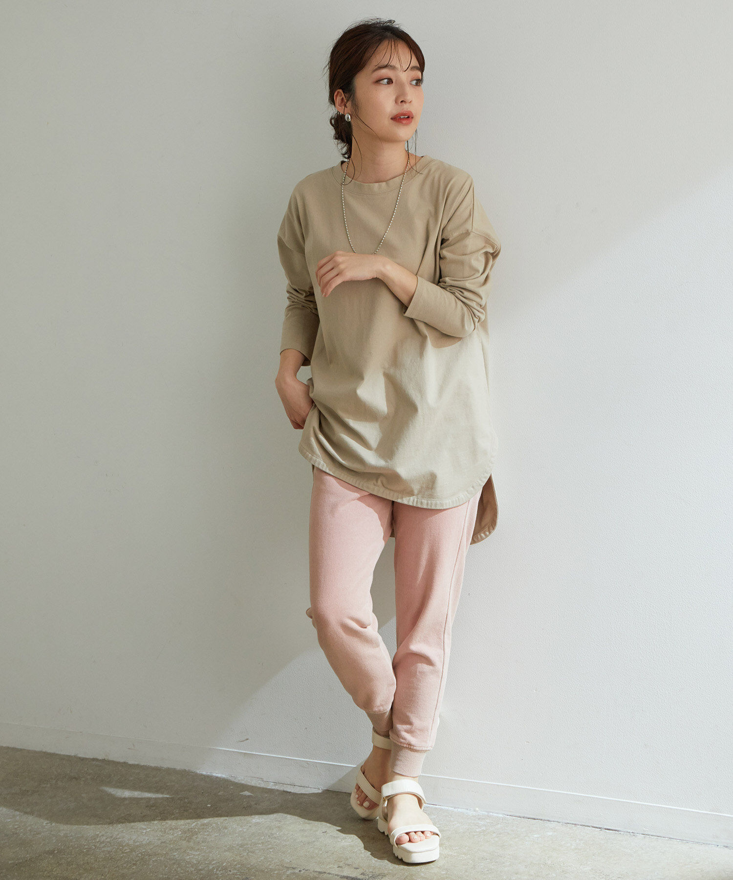 VIS「シルエットスッキリUSAコットンロングTシャツ」|Tシャツ・カットソー|