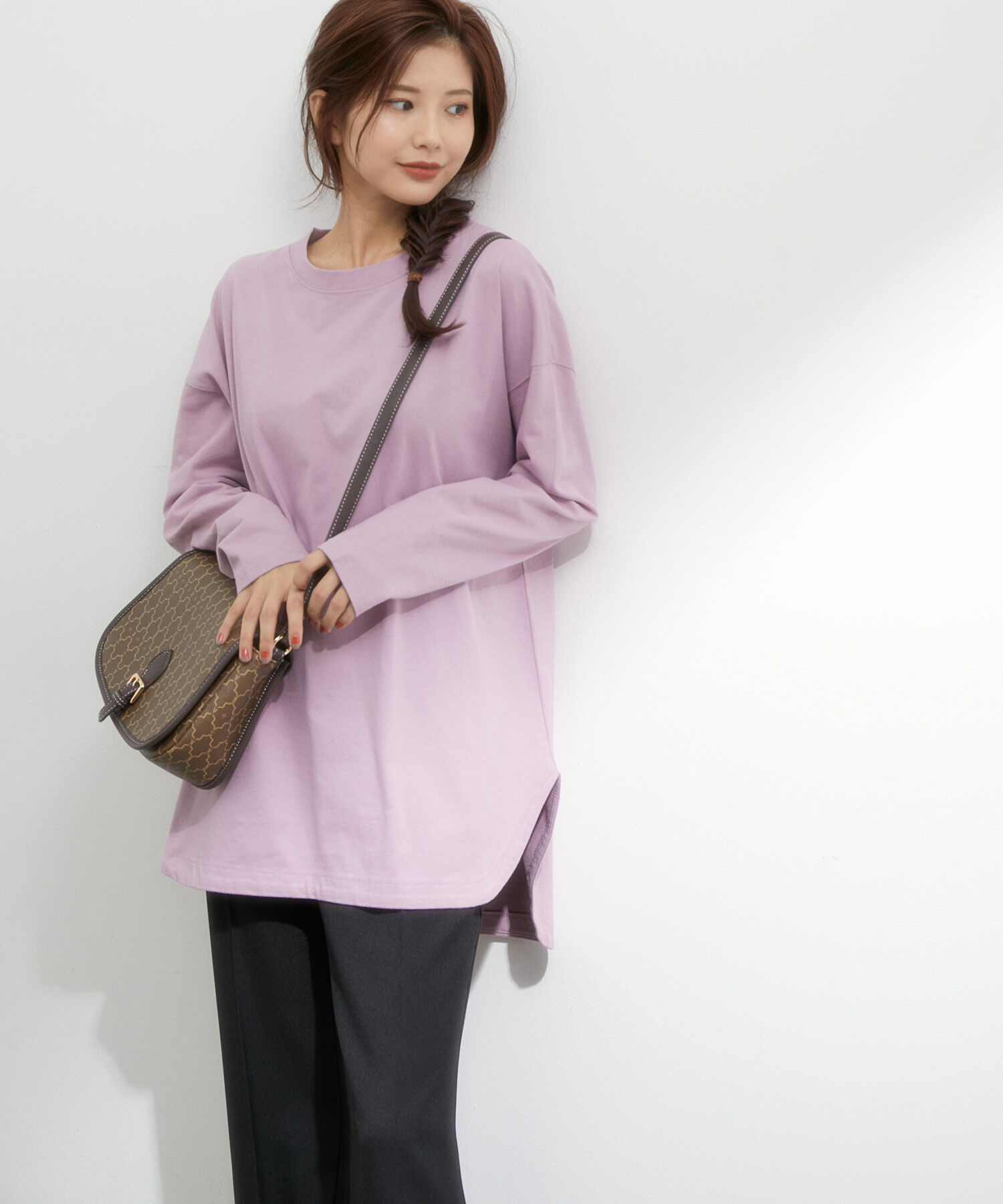 VIS「シルエットスッキリUSAコットンロングTシャツ」|Tシャツ・カットソー|