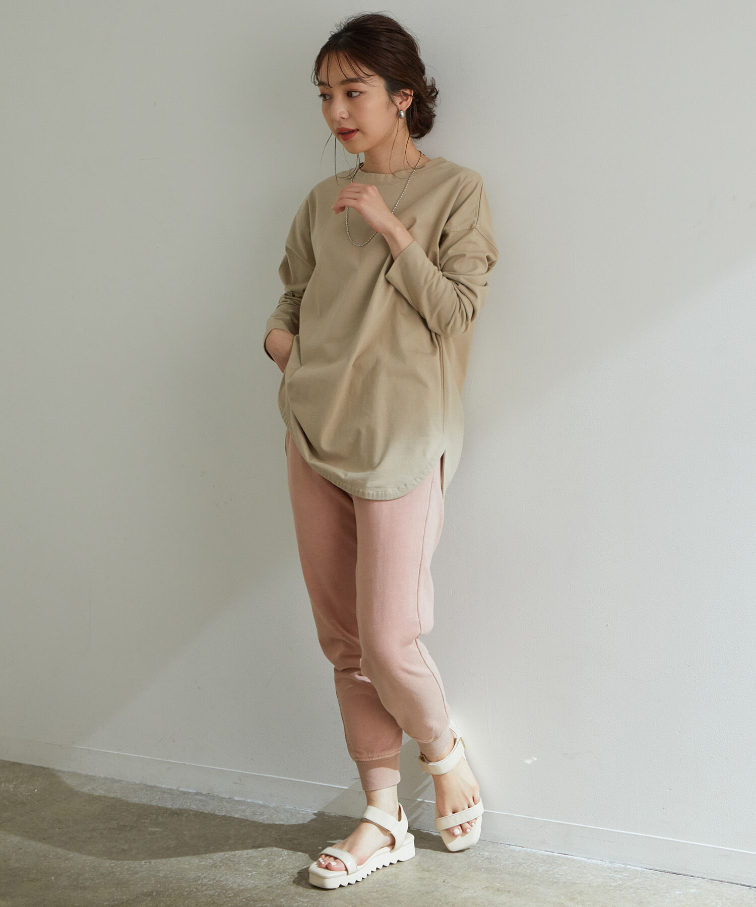 VIS「シルエットスッキリUSAコットンロングTシャツ」|Tシャツ・カットソー|