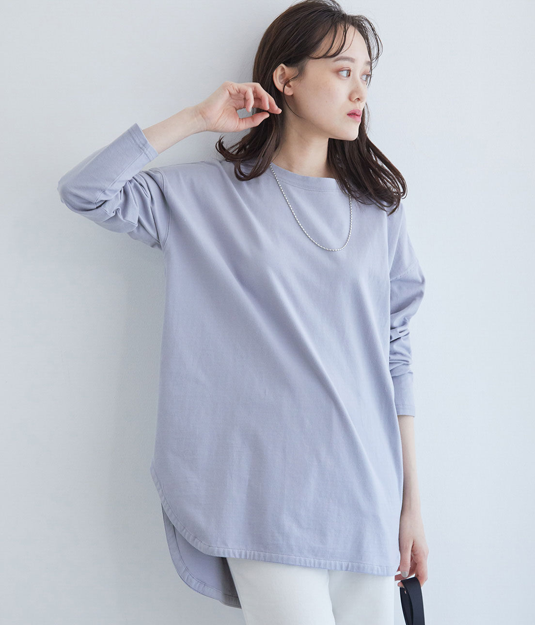 VIS「シルエットスッキリUSAコットンロングTシャツ」|Tシャツ・カットソー|