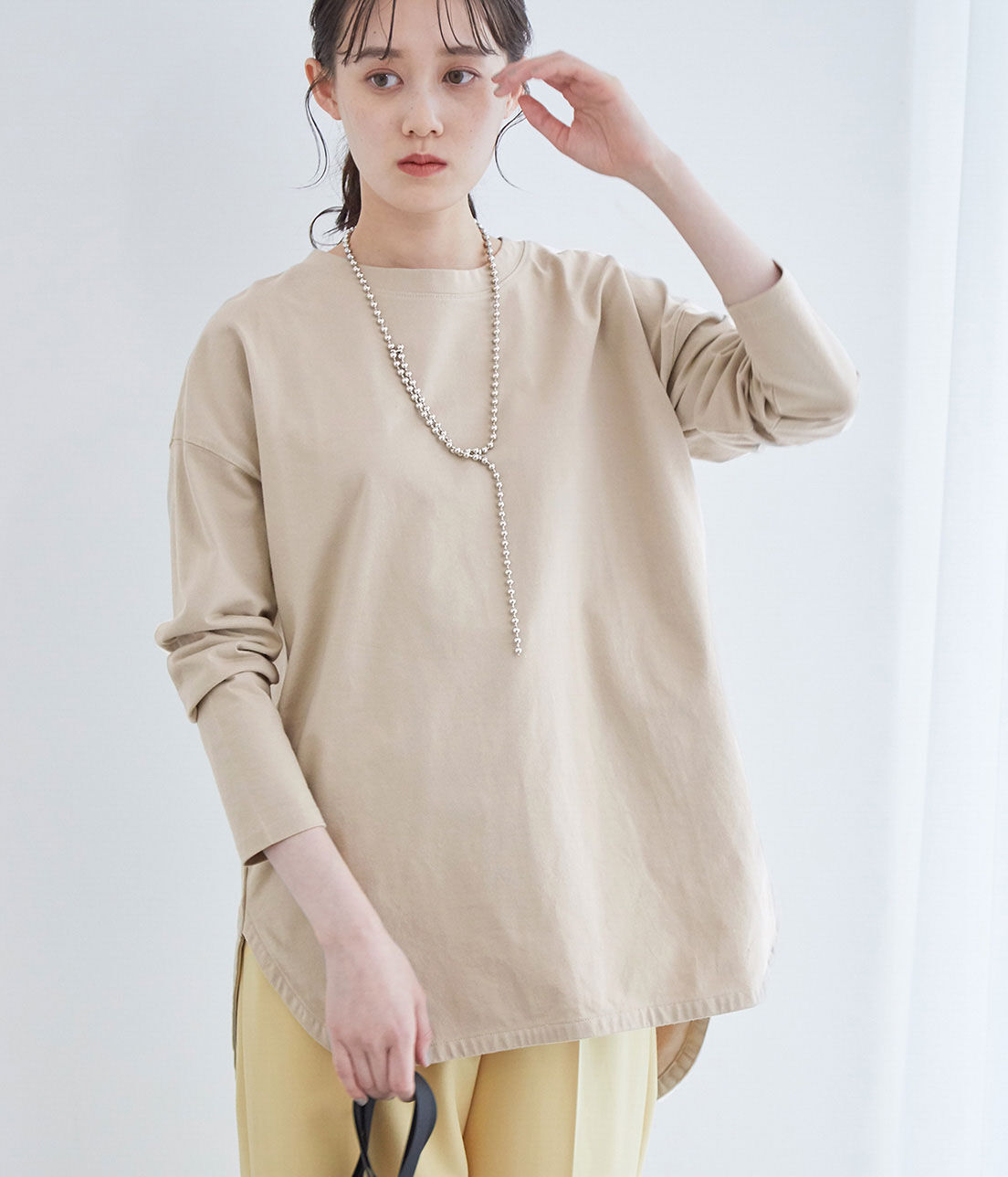 VIS「シルエットスッキリUSAコットンロングTシャツ」|Tシャツ・カットソー|