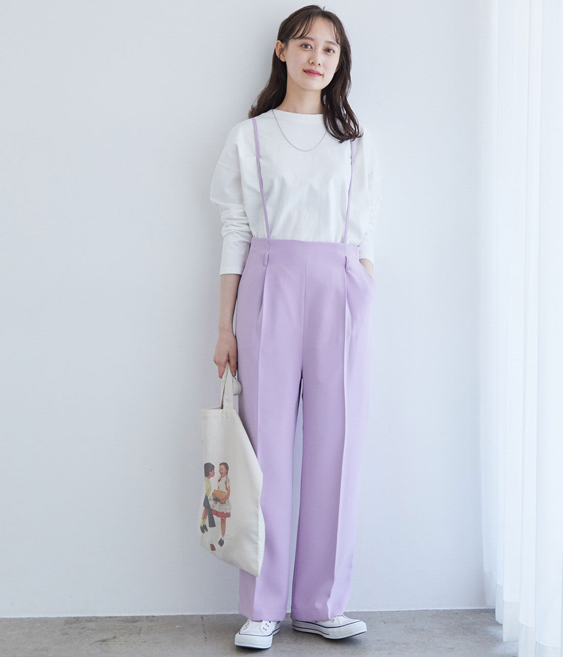 VIS「シルエットスッキリUSAコットンロングTシャツ」|Tシャツ・カットソー|