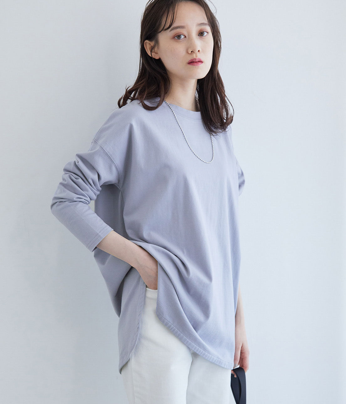 VIS「シルエットスッキリUSAコットンロングTシャツ」|Tシャツ・カットソー|