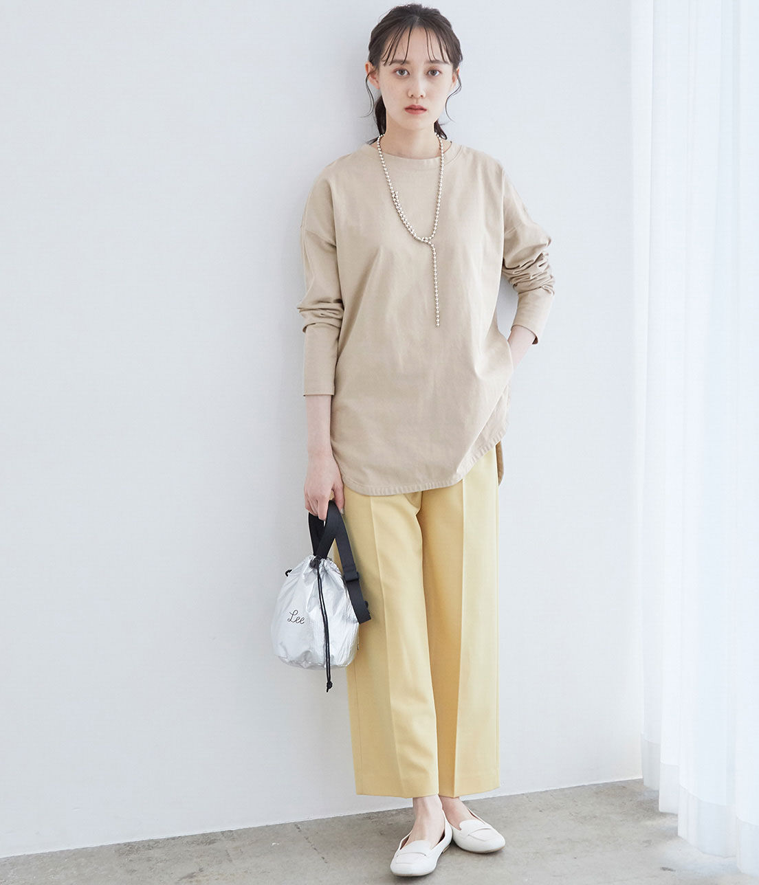 VIS「シルエットスッキリUSAコットンロングTシャツ」|Tシャツ・カットソー|