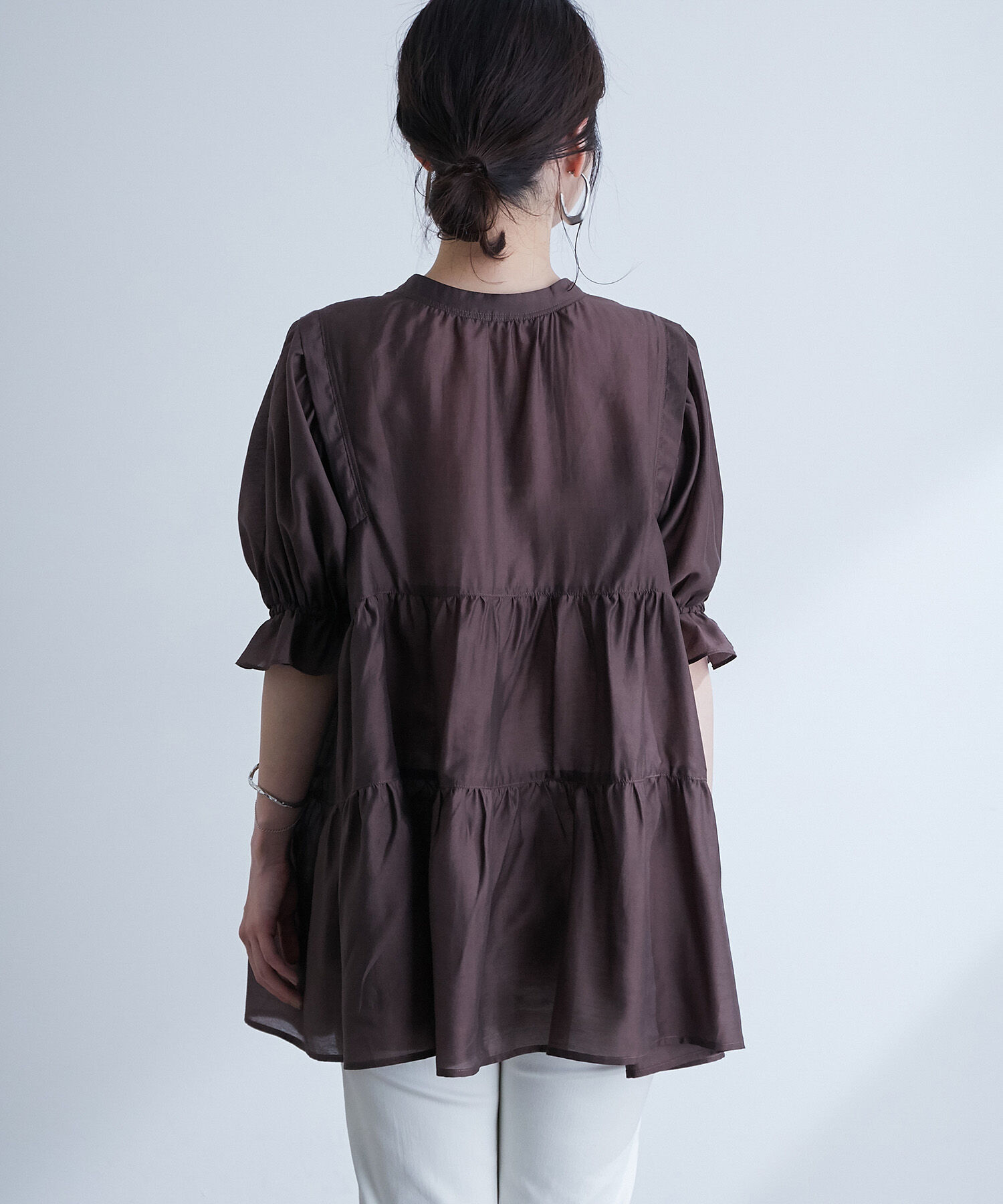 VIS「【前後2WAY】ティアードシアーチュニックブラウス」|シャツ・ブラウス|