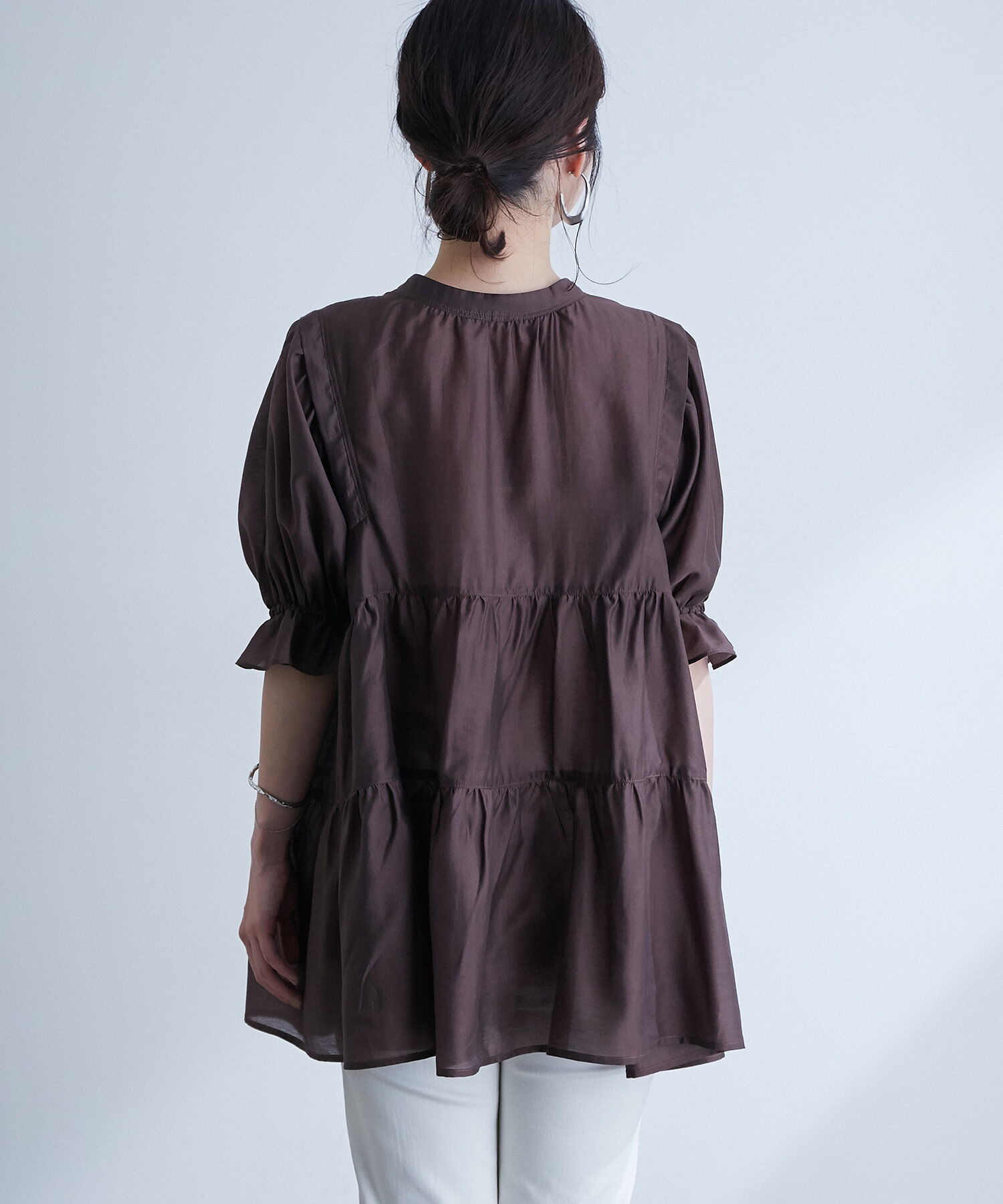 VIS「【前後2WAY】ティアードシアーチュニックブラウス」|シャツ・ブラウス|