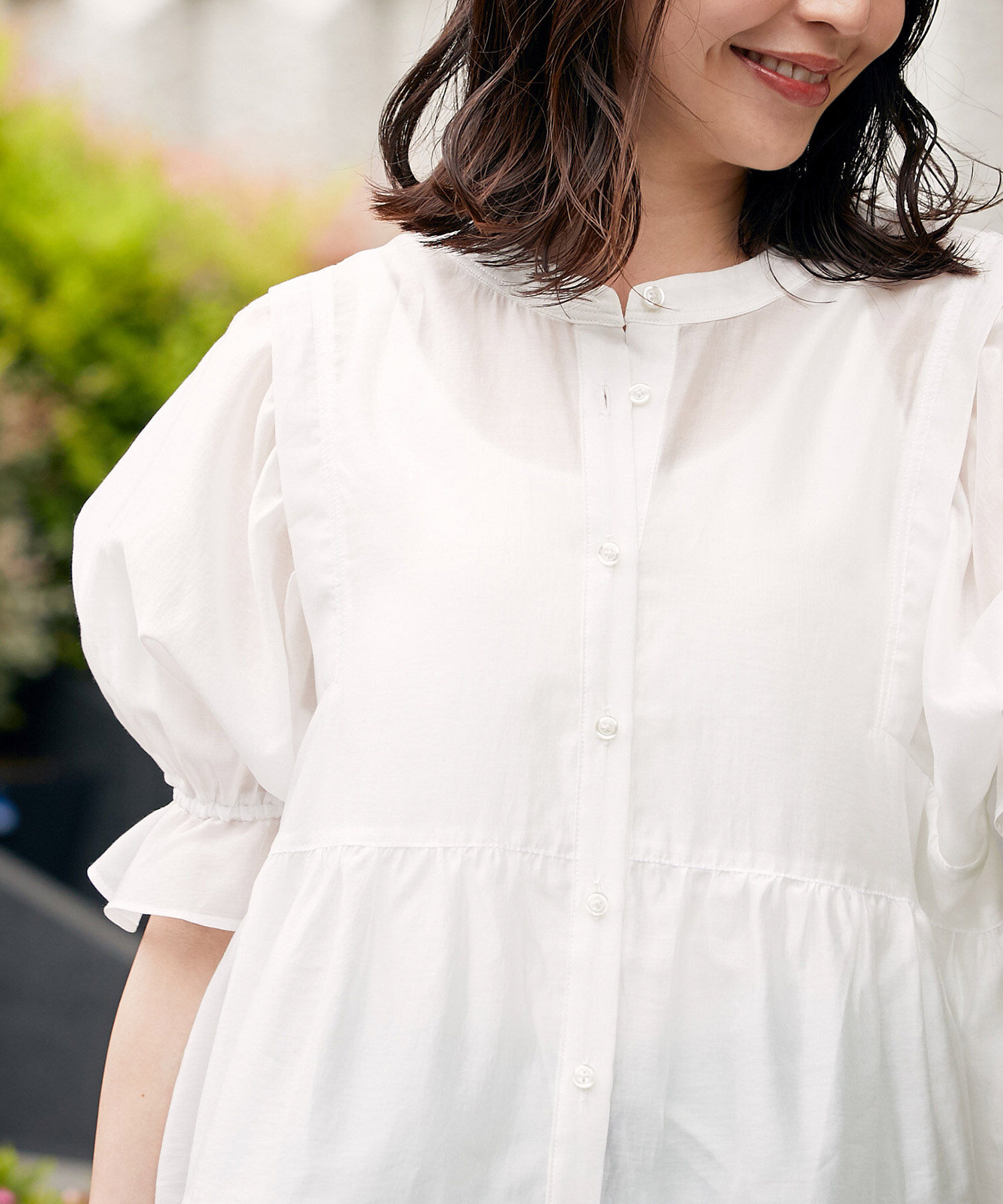 VIS「【前後2WAY】ティアードシアーチュニックブラウス」|シャツ・ブラウス|