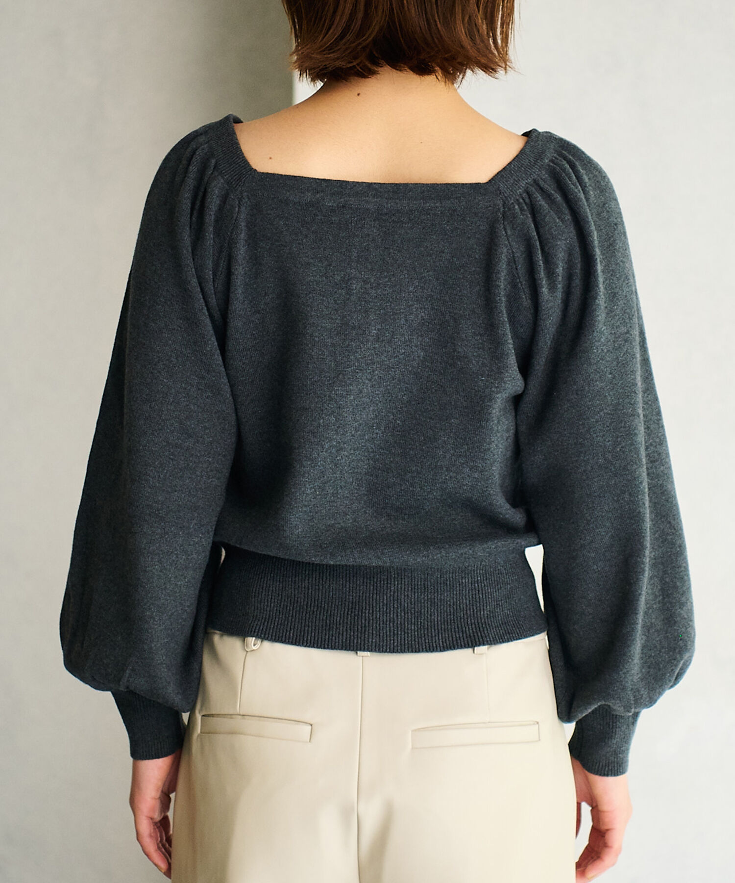 vis-a-vis「【WEB限定】前後2WAYスクエアネックニット【セットアップ対応】」|ニット・セーター|