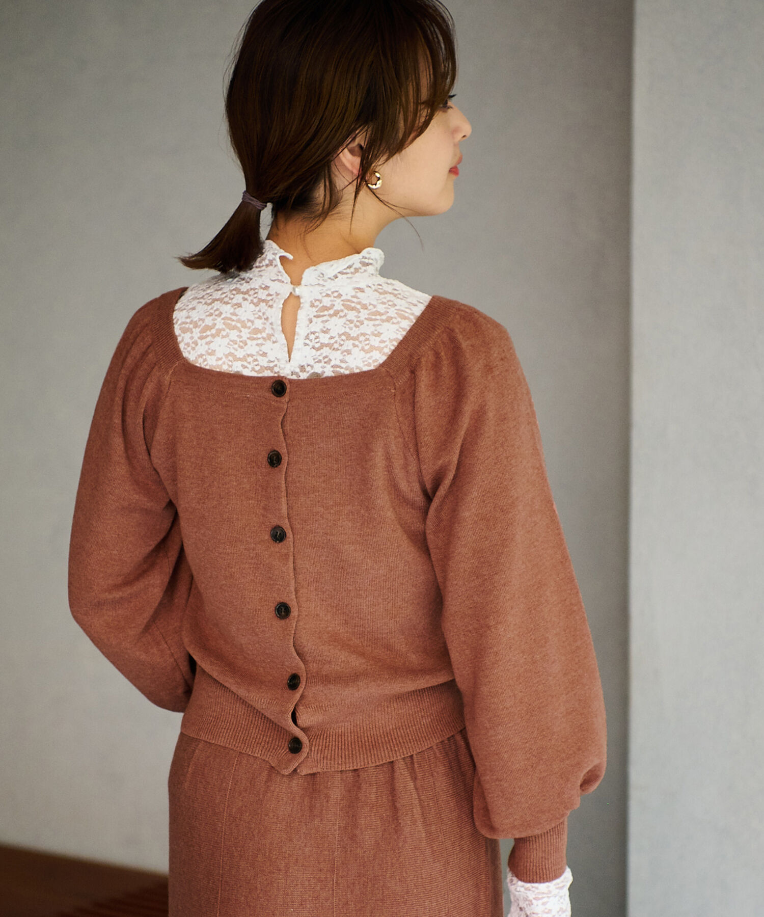 vis-a-vis「【WEB限定】前後2WAYスクエアネックニット【セットアップ対応】」|ニット・セーター|