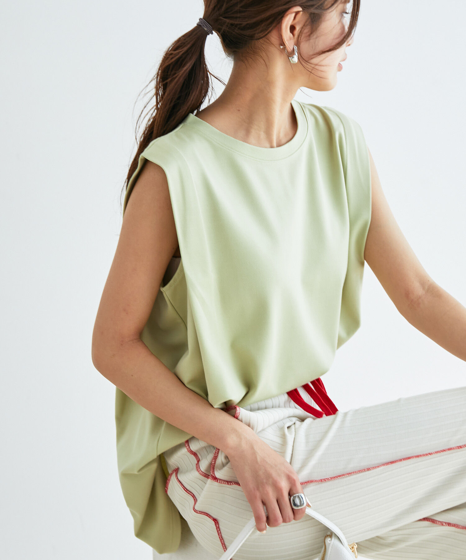 vis-a-vis「【WEB限定】シルケットノースリーブプルオーバー」|Tシャツ・カットソー|