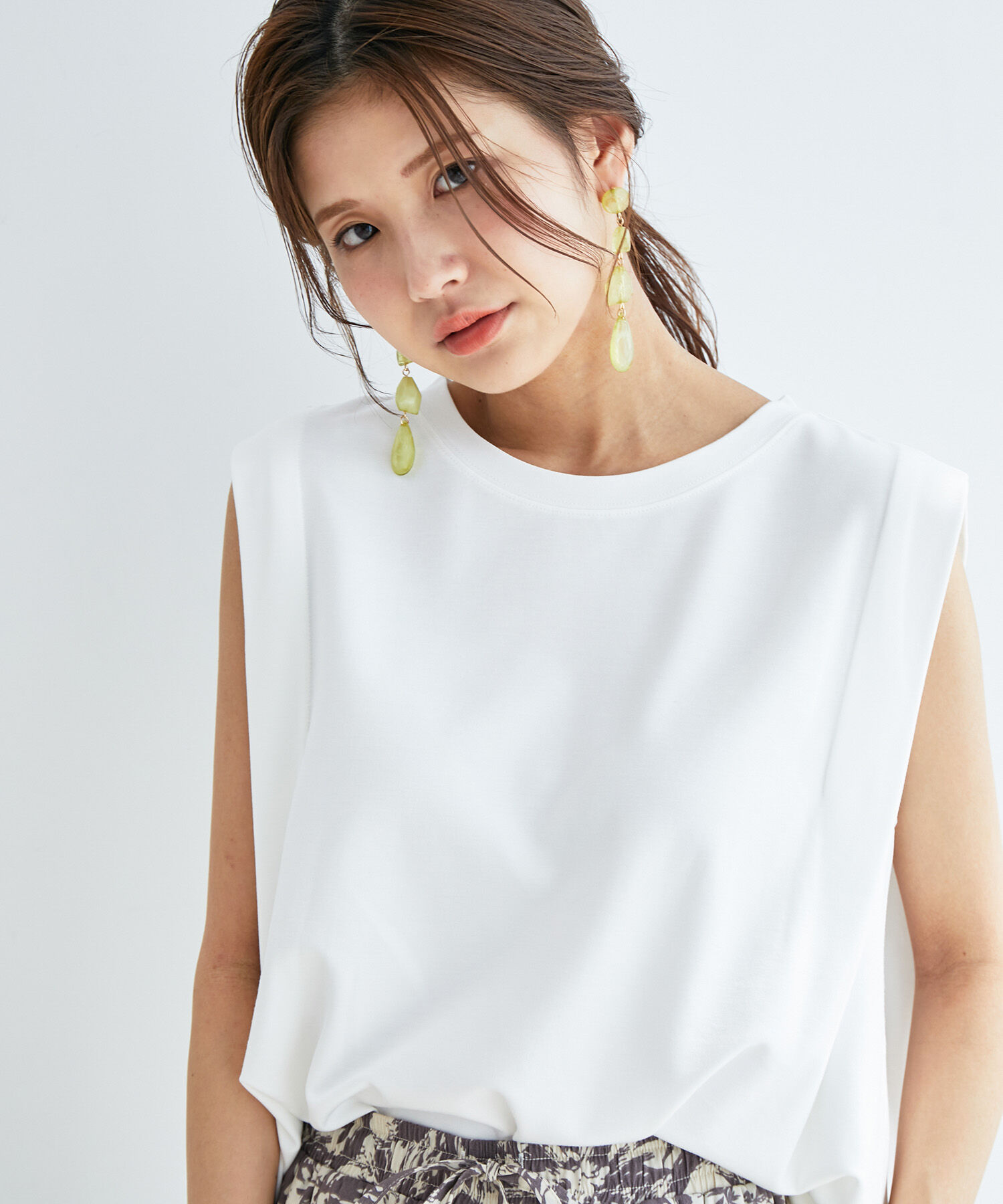 vis-a-vis「【WEB限定】シルケットノースリーブプルオーバー」|Tシャツ・カットソー|