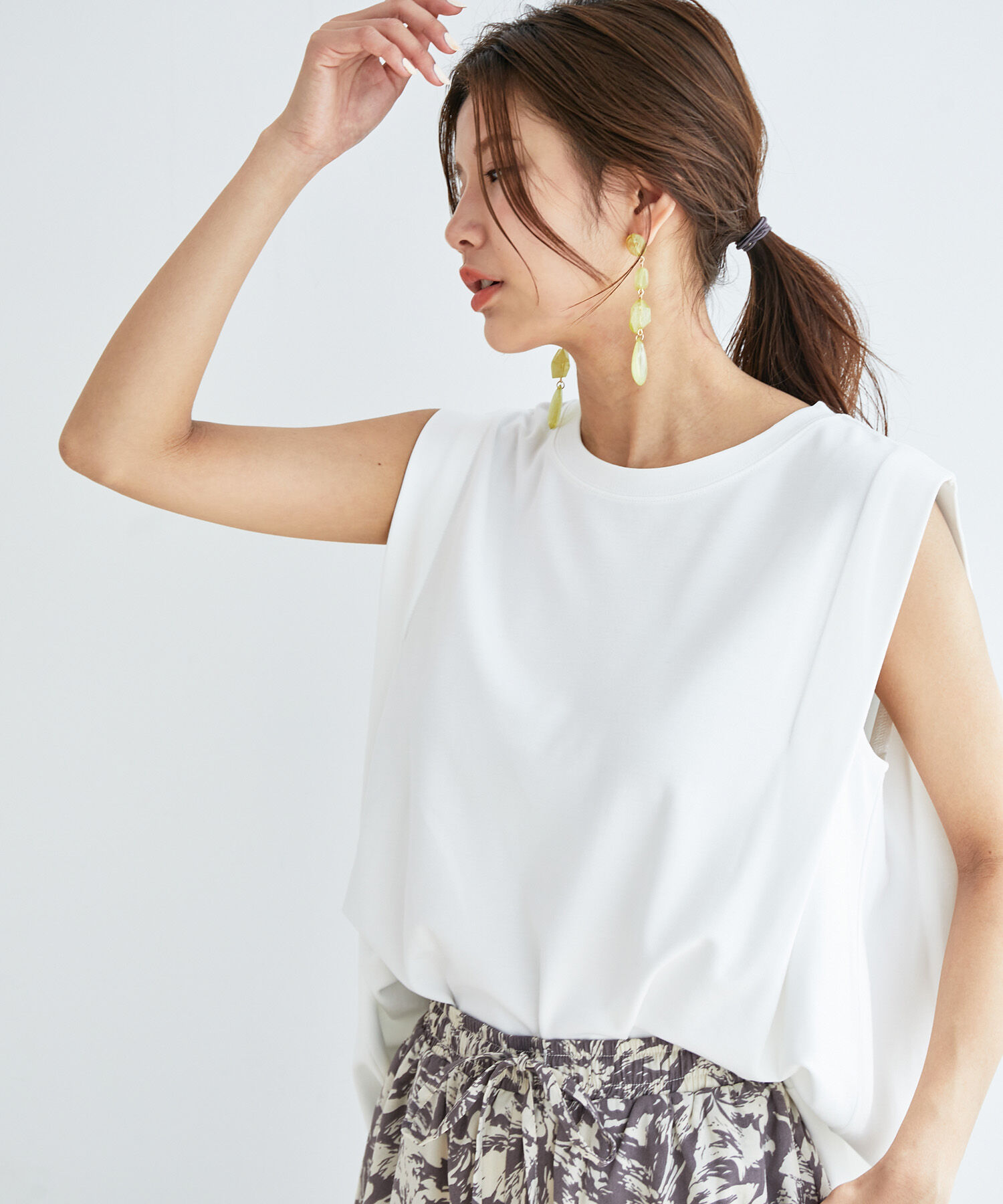 vis-a-vis「【WEB限定】シルケットノースリーブプルオーバー」|Tシャツ・カットソー|