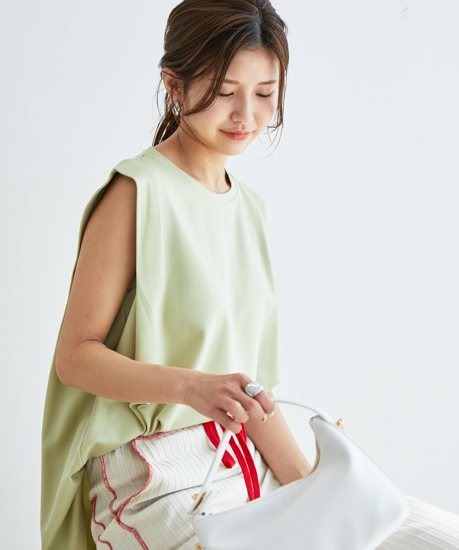 vis-a-vis「【WEB限定】シルケットノースリーブプルオーバー」|Tシャツ・カットソー|