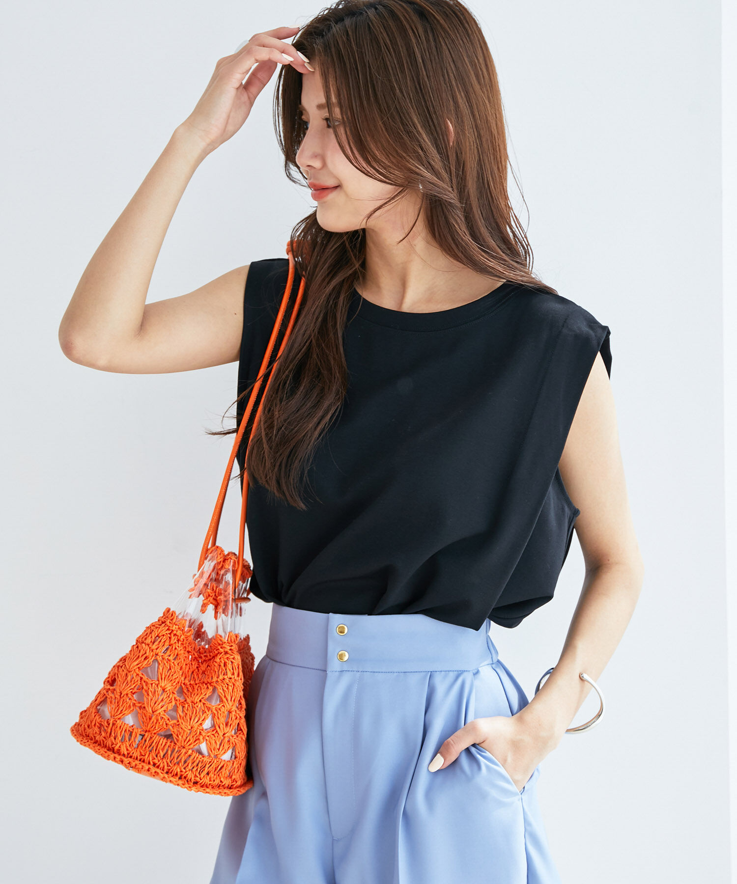 vis-a-vis「【WEB限定】シルケットノースリーブプルオーバー」|Tシャツ・カットソー|