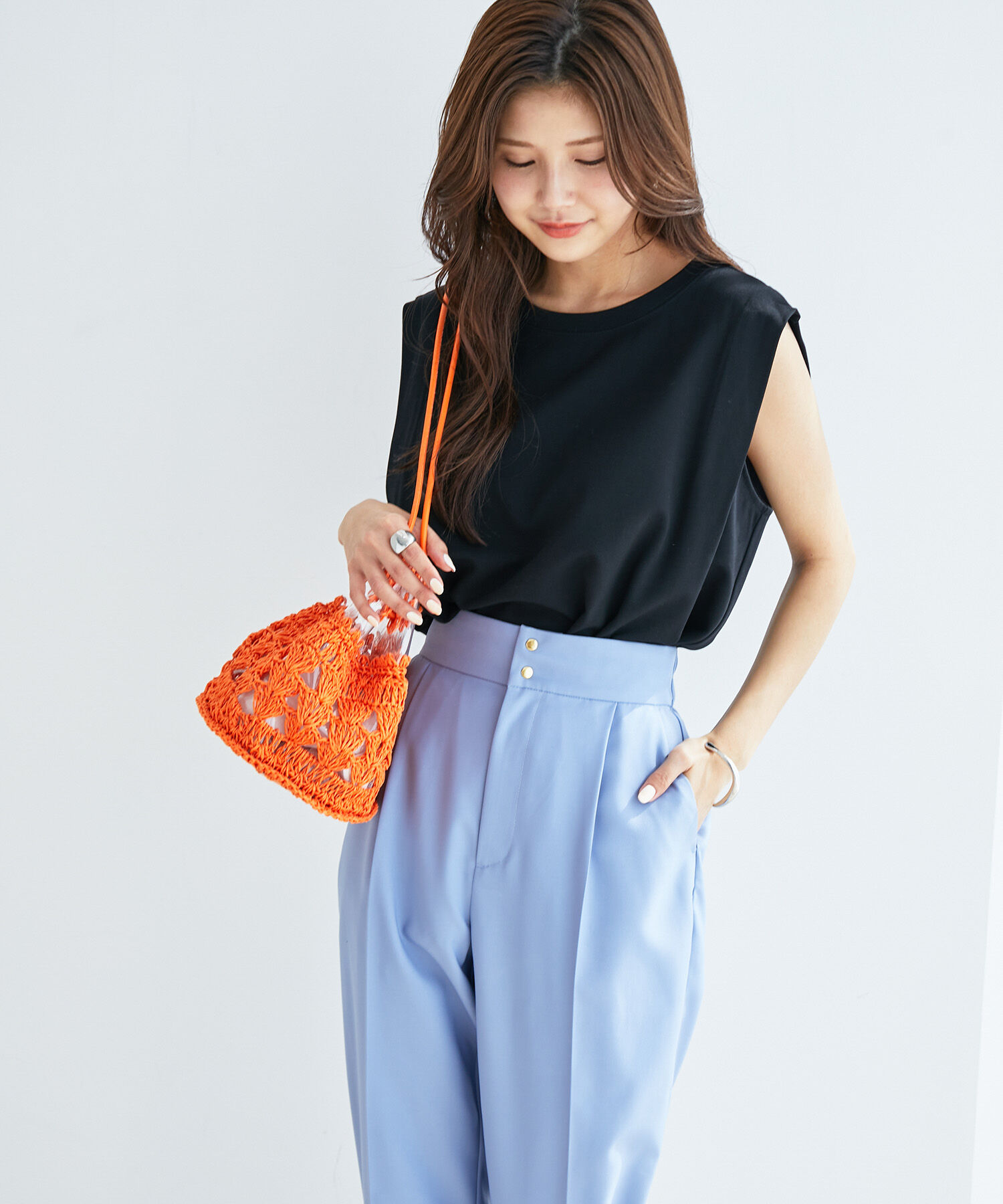 vis-a-vis「【WEB限定】シルケットノースリーブプルオーバー」|Tシャツ・カットソー|