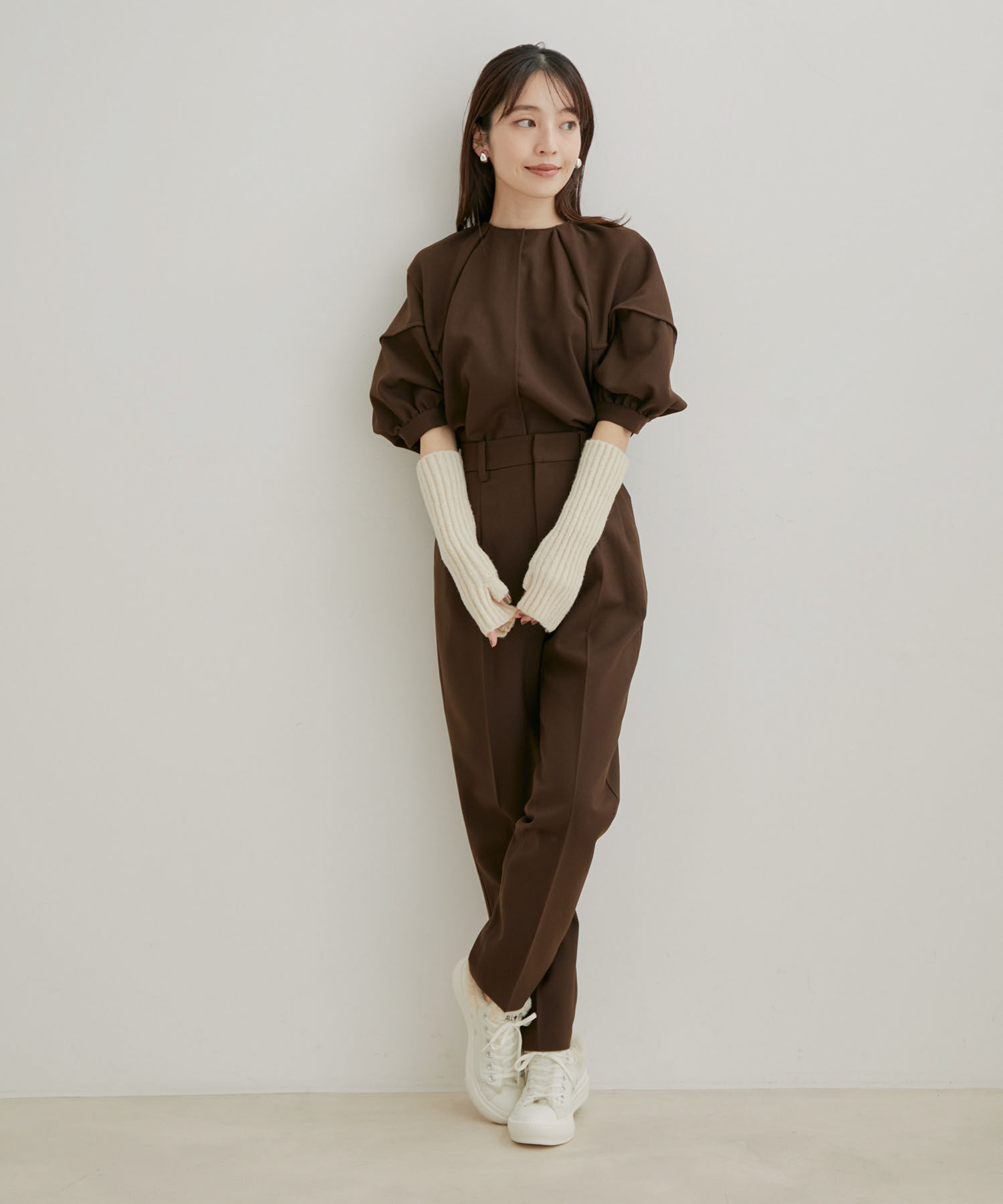 VIS「【Washable・EASY CARE】エコウールタッチテーパードパンツ【sustainable】」|スラックス|