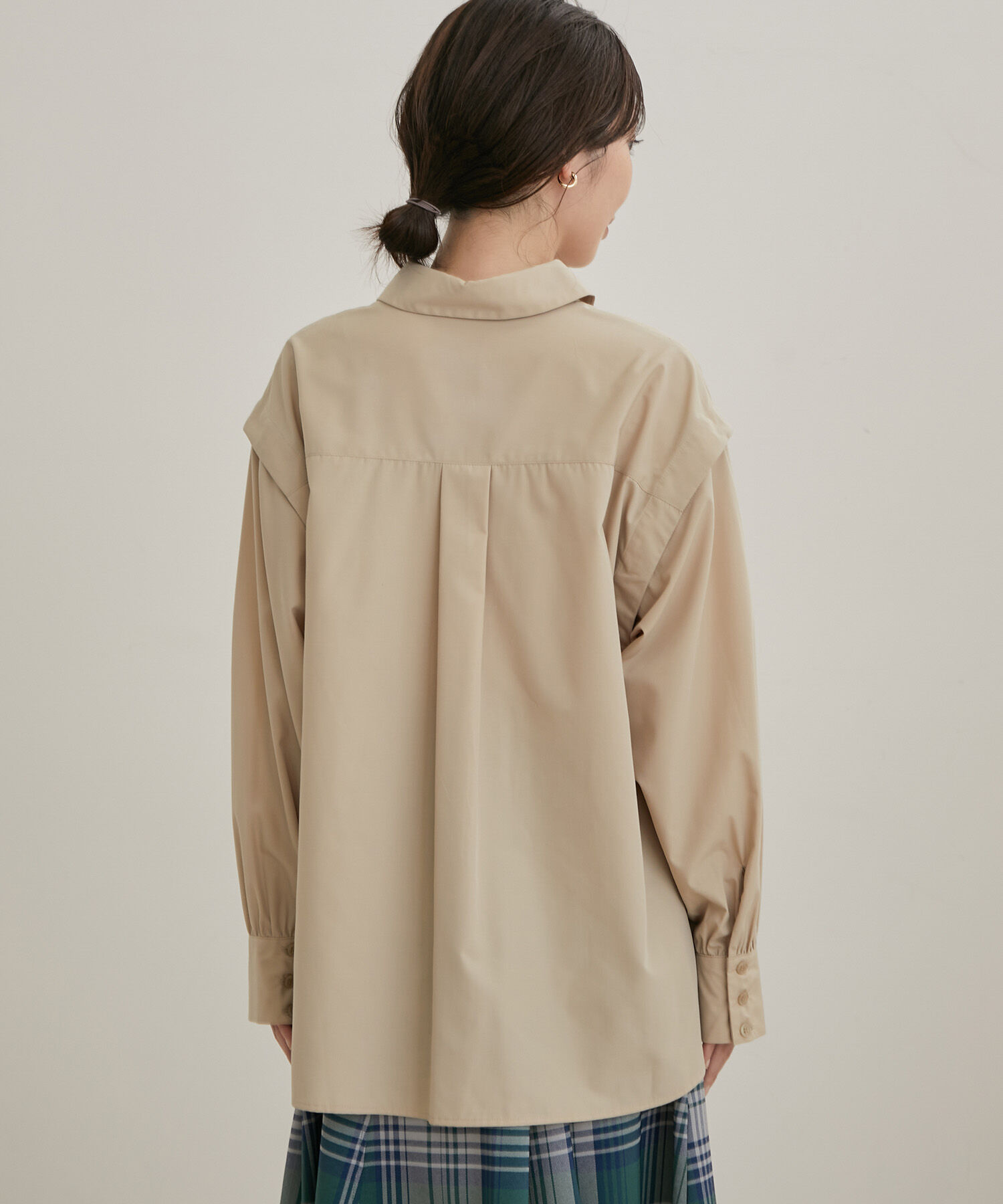 VIS「【洗える】無地＆ストライプ袖取り外しダブルポケットシャツ」|シャツ・ブラウス|