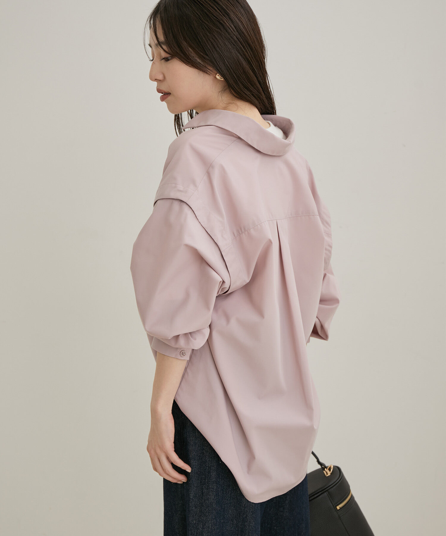 VIS「【洗える】無地＆ストライプ袖取り外しダブルポケットシャツ」|シャツ・ブラウス|