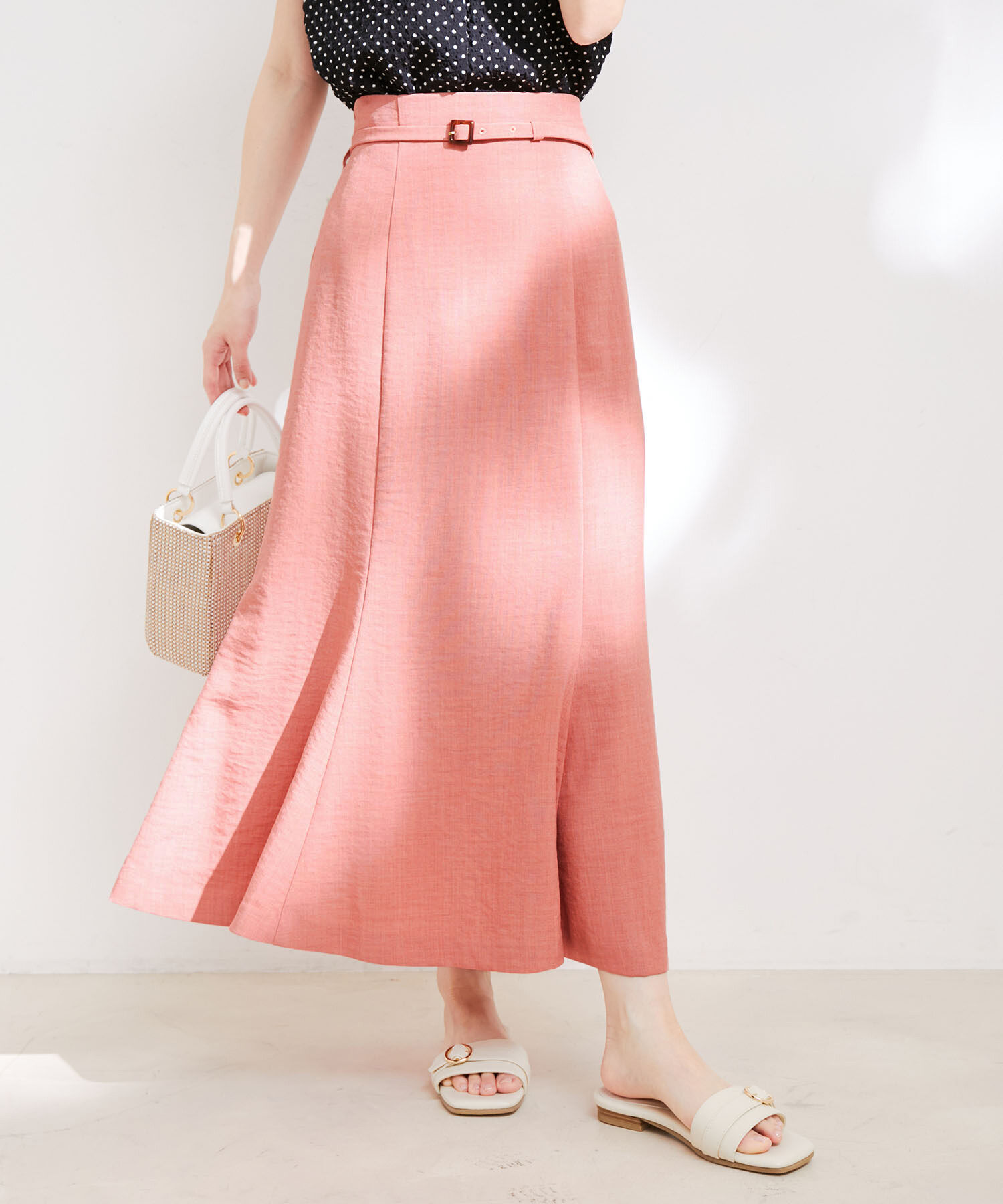 VIS「【新色】【接触冷感・洗える】美easy細ベルトマーメイドスカート」|スカート|ピンク(63)