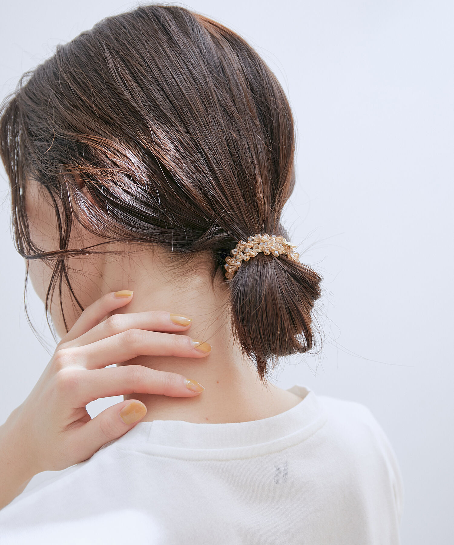 VIS「ビーズデコレーションヘアゴム」|ヘアゴム・シュシュ|ベージュ(27)