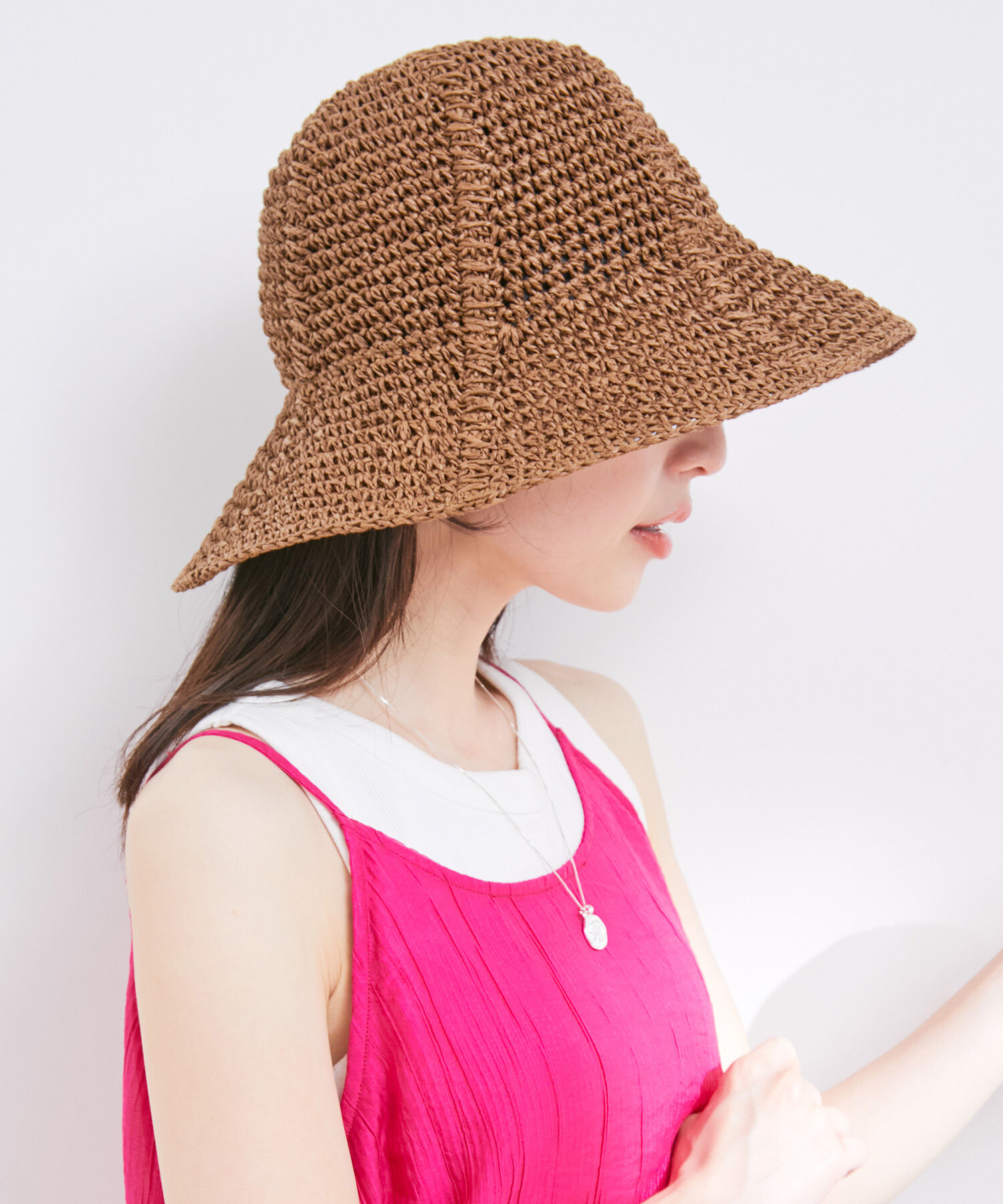 VIS「ライン編み雑材ペーパーハット」|ハット|