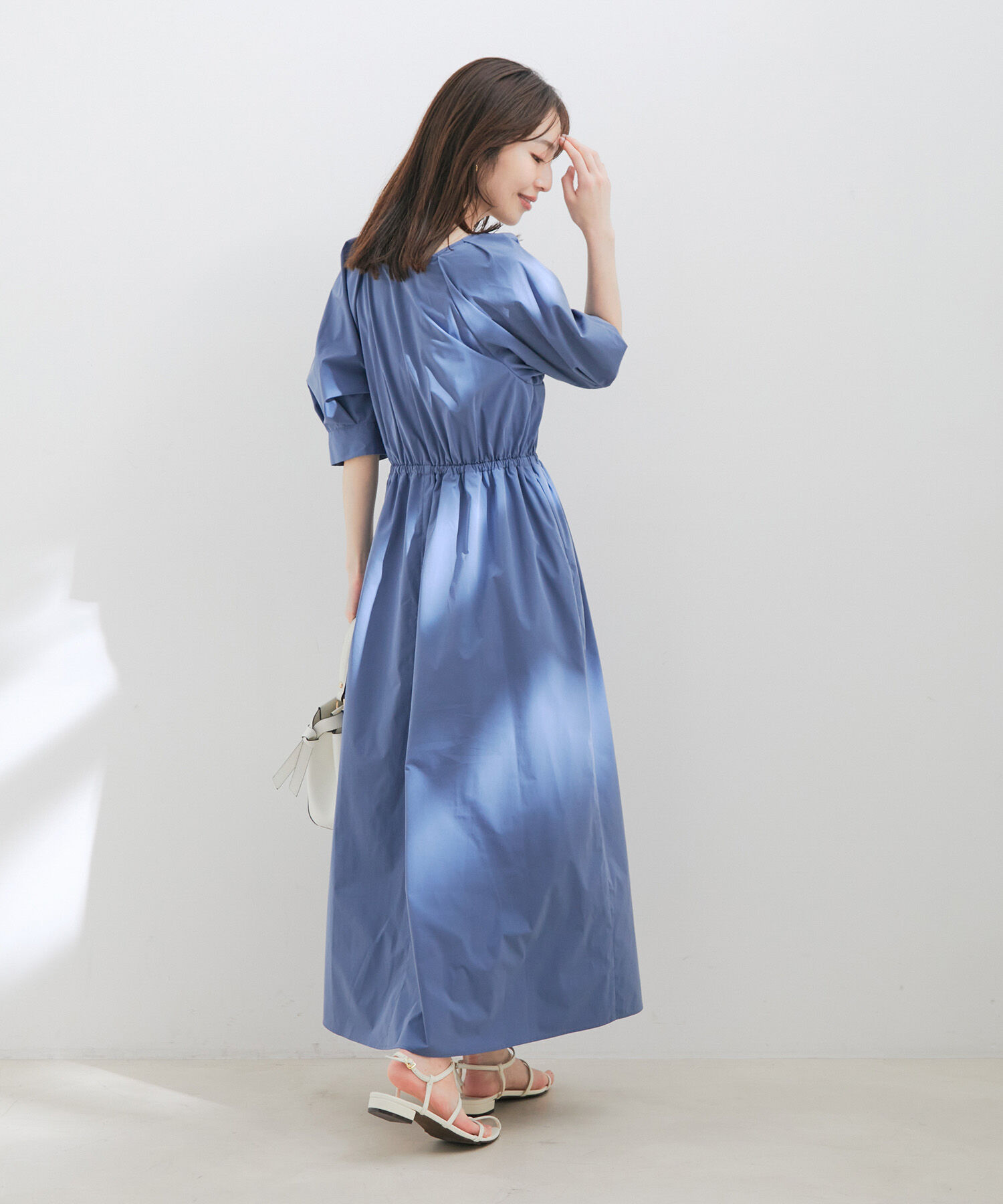 VIS「【前後2WAY】ボリュームスリーブフィット＆フレアワンピース【洗える】」|ワンピース|