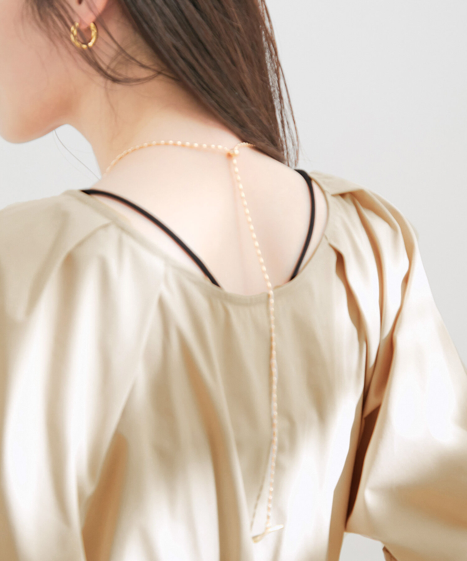 VIS「【前後2WAY】ボリュームスリーブフィット＆フレアワンピース【洗える】」|ワンピース|