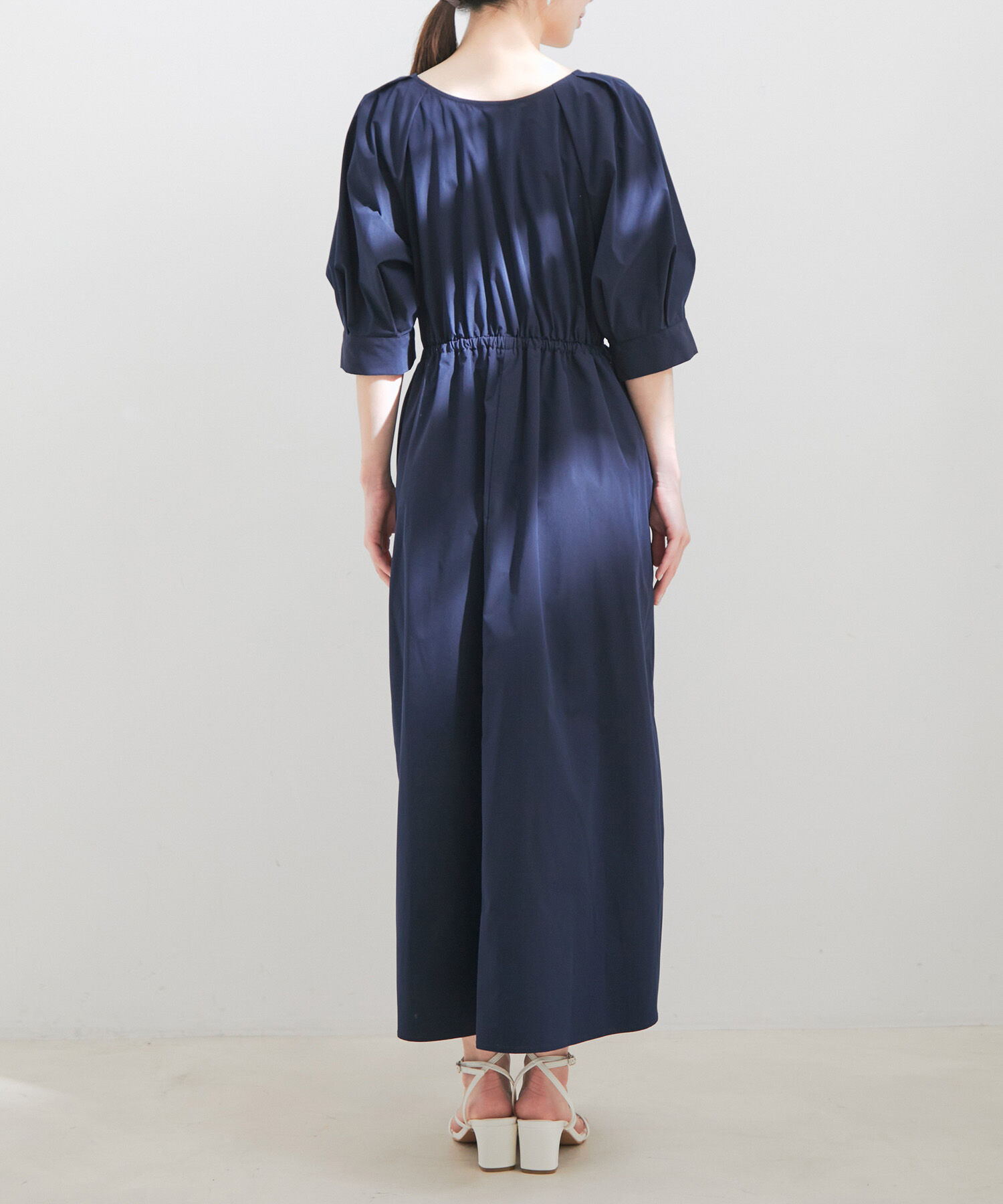 VIS「【前後2WAY】ボリュームスリーブフィット＆フレアワンピース【洗える】」|ワンピース|