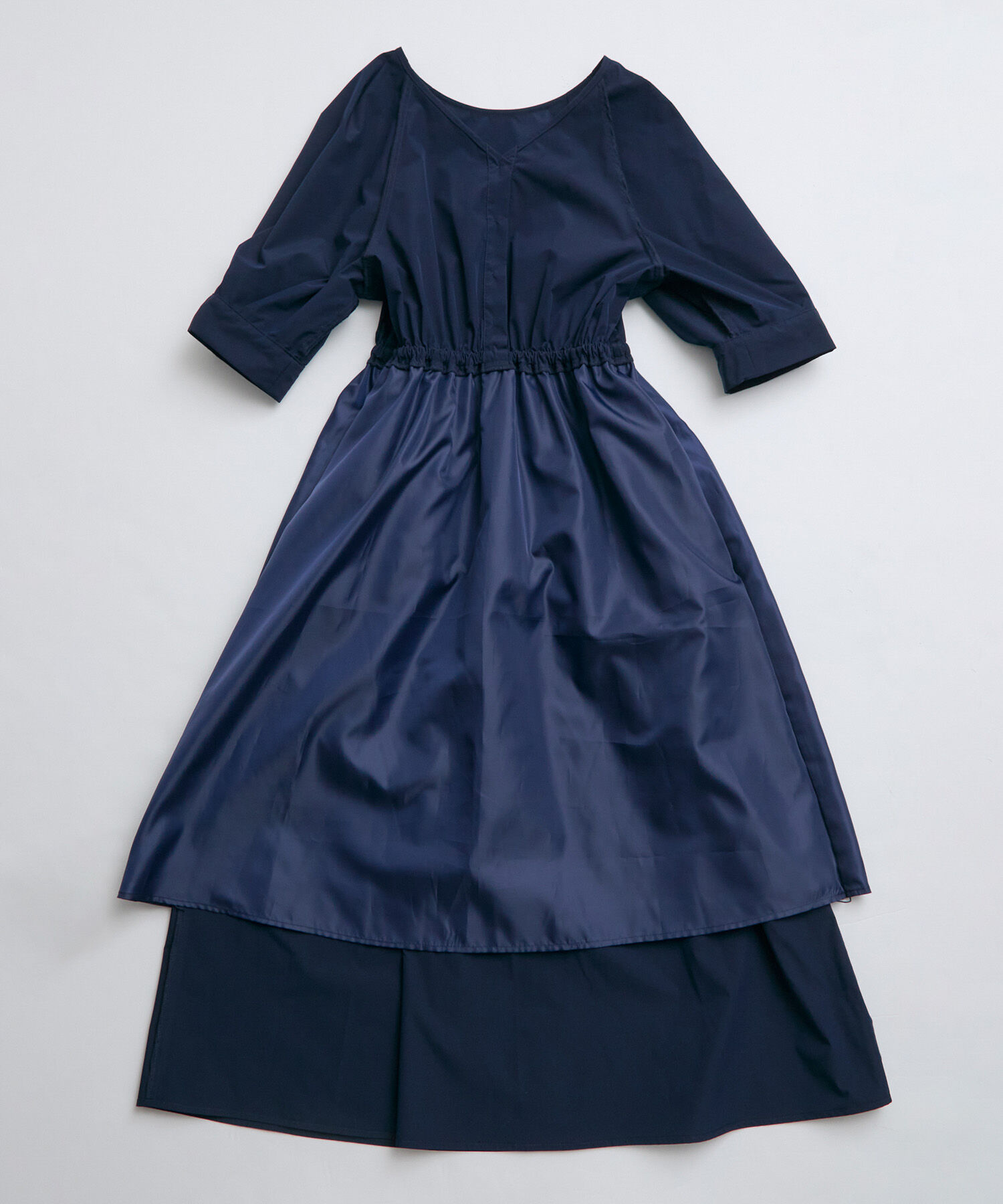 VIS「【前後2WAY】ボリュームスリーブフィット＆フレアワンピース【洗える】」|ワンピース|