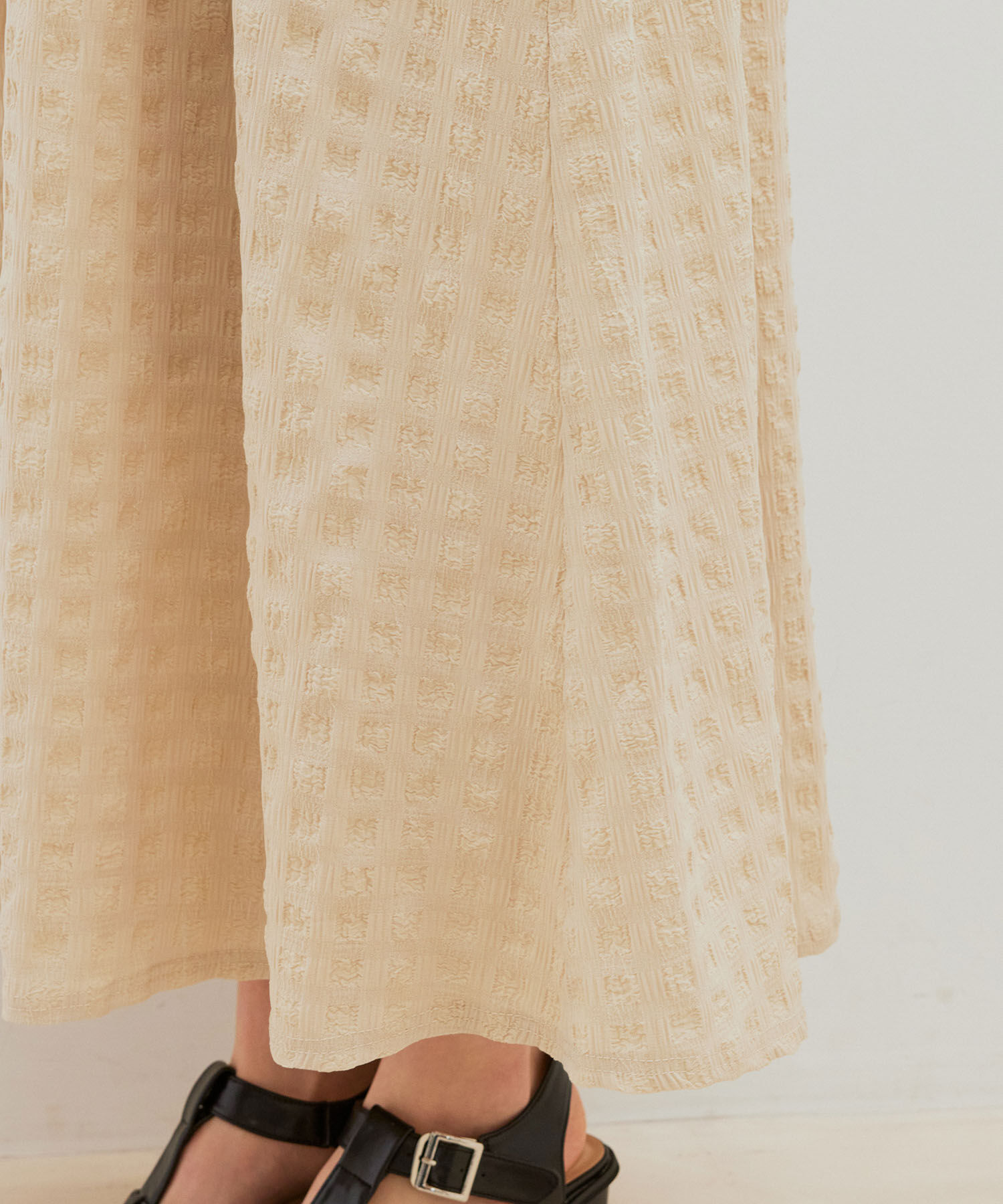 VIS「【新色】【洗える】ふくれチェックキャミワンピース」|ワンピース|