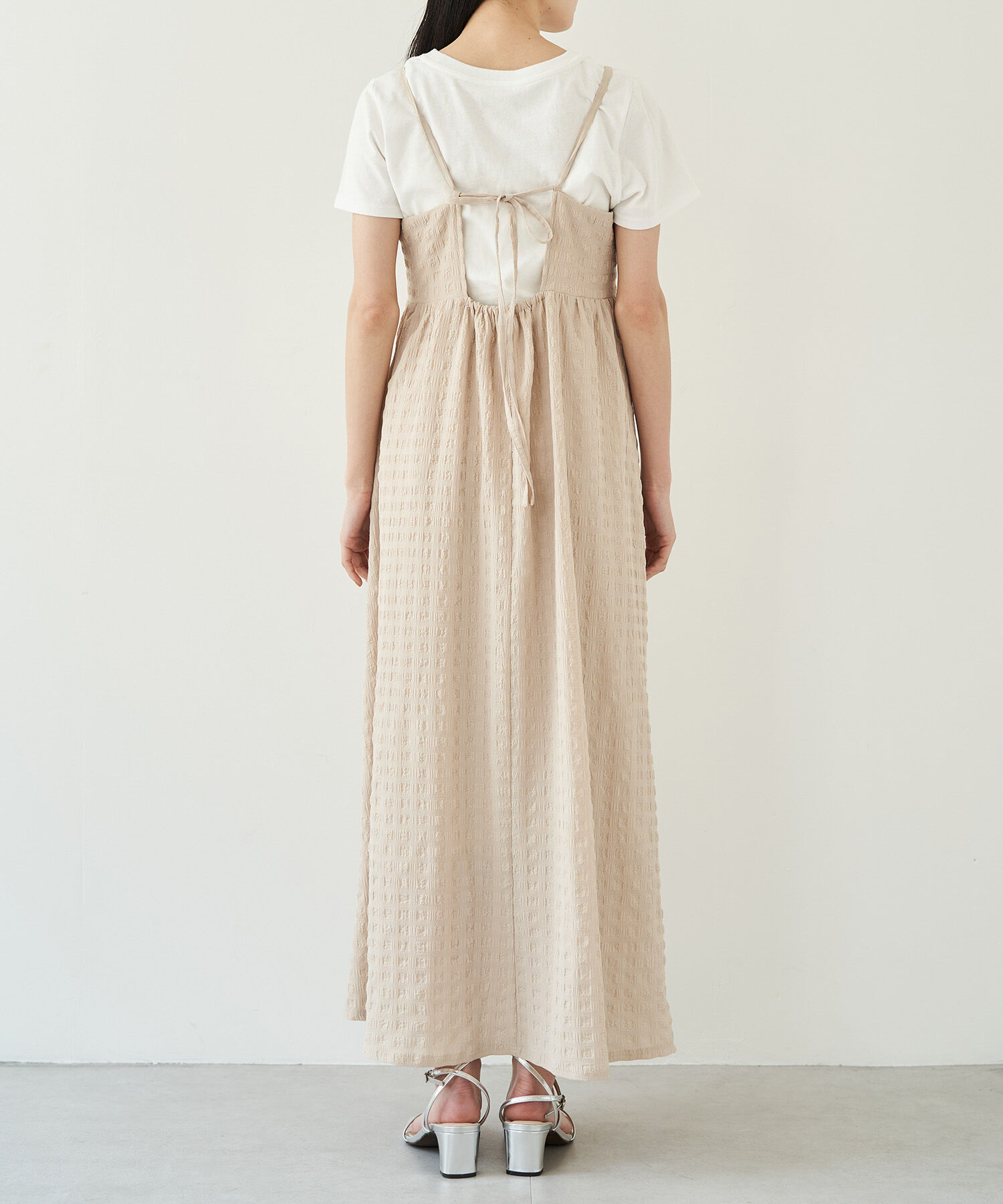 VIS「【新色】【洗える】ふくれチェックキャミワンピース」|ワンピース|