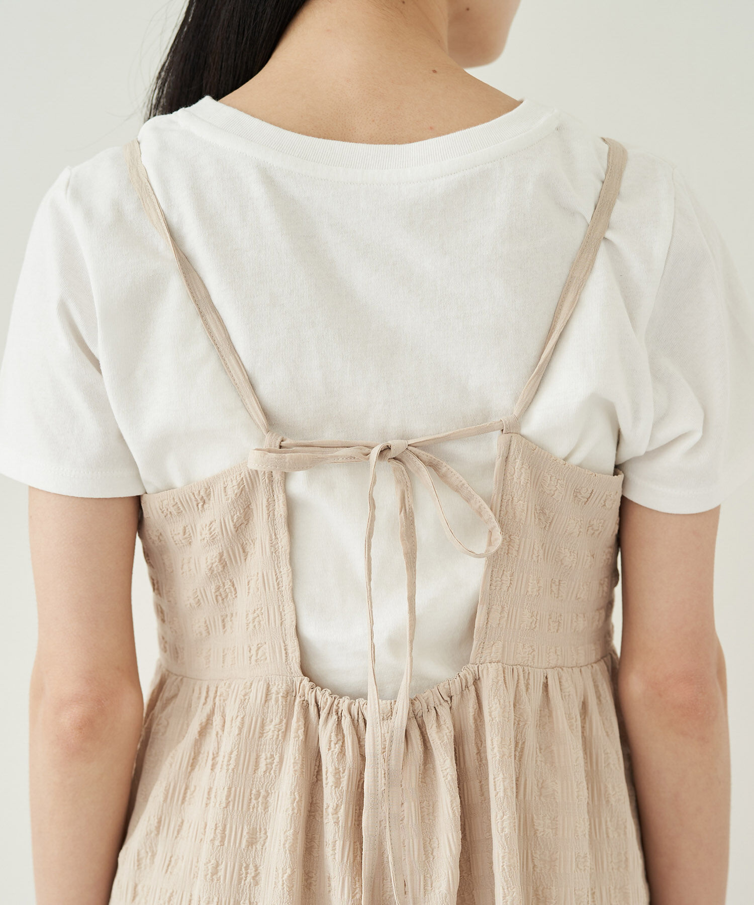 VIS「【新色】【洗える】ふくれチェックキャミワンピース」|ワンピース|