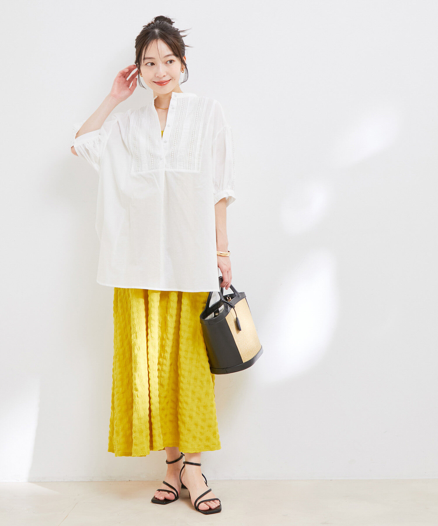 VIS「【新色】【洗える】ふくれチェックキャミワンピース」|ワンピース|