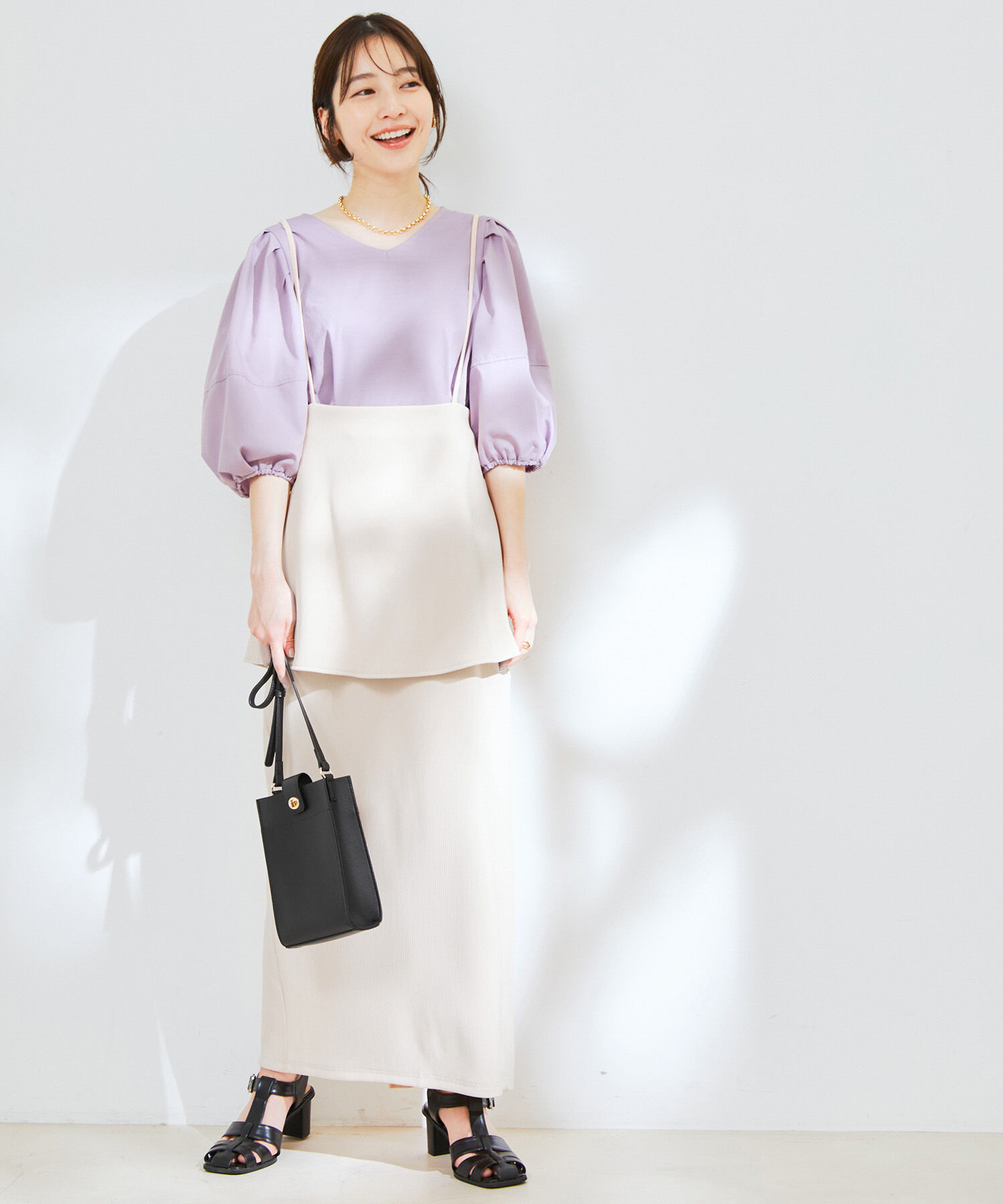 VIS「【マルチWAY】ストラップ付ペプラムカットスカート」|スカート|