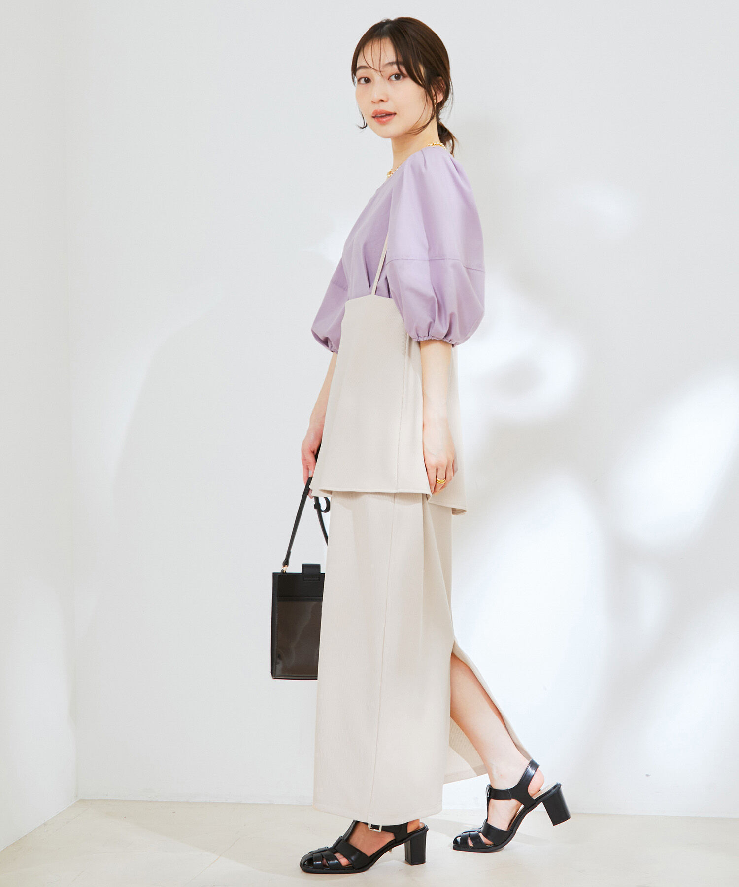 VIS「【マルチWAY】ストラップ付ペプラムカットスカート」|スカート|