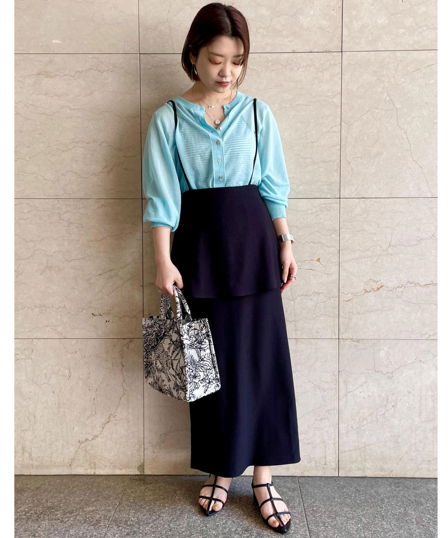 VIS「【マルチWAY】ストラップ付ペプラムカットスカート」|スカート|