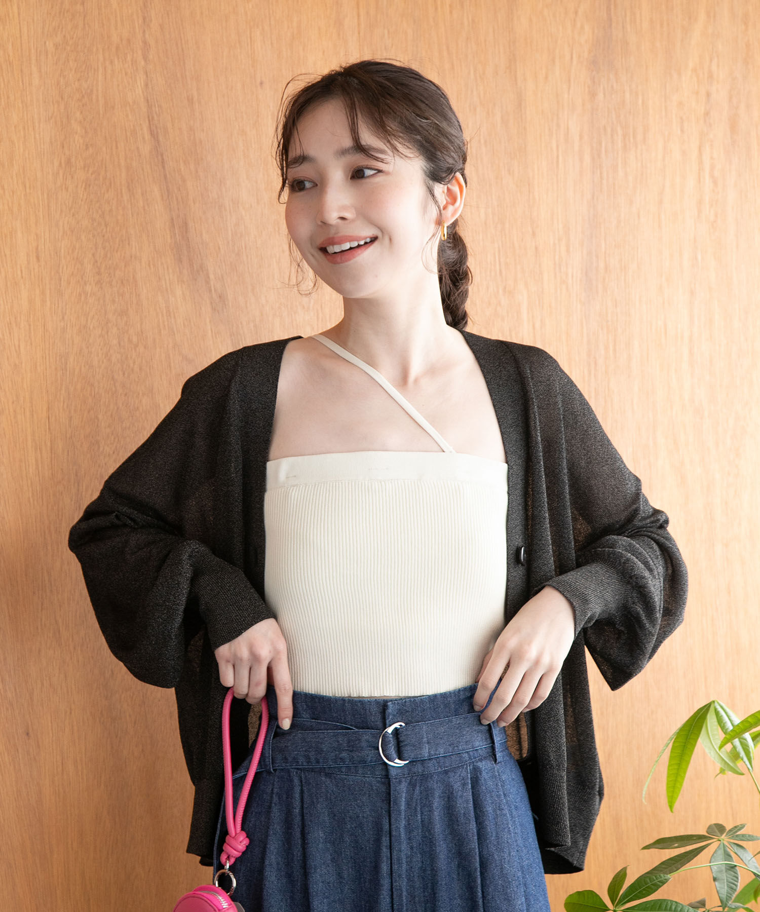 VIS「ラメシアーニットカーディガン」|カーディガン|