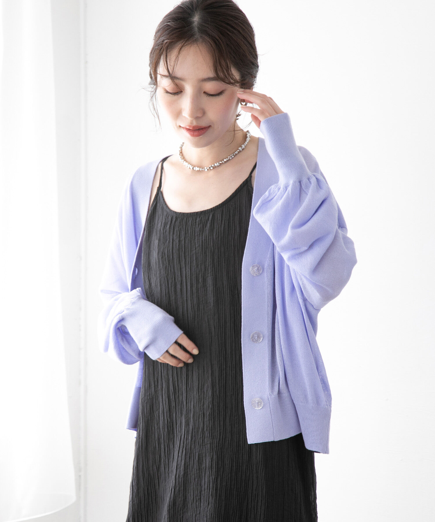 VIS「ラメシアーニットカーディガン」|カーディガン|