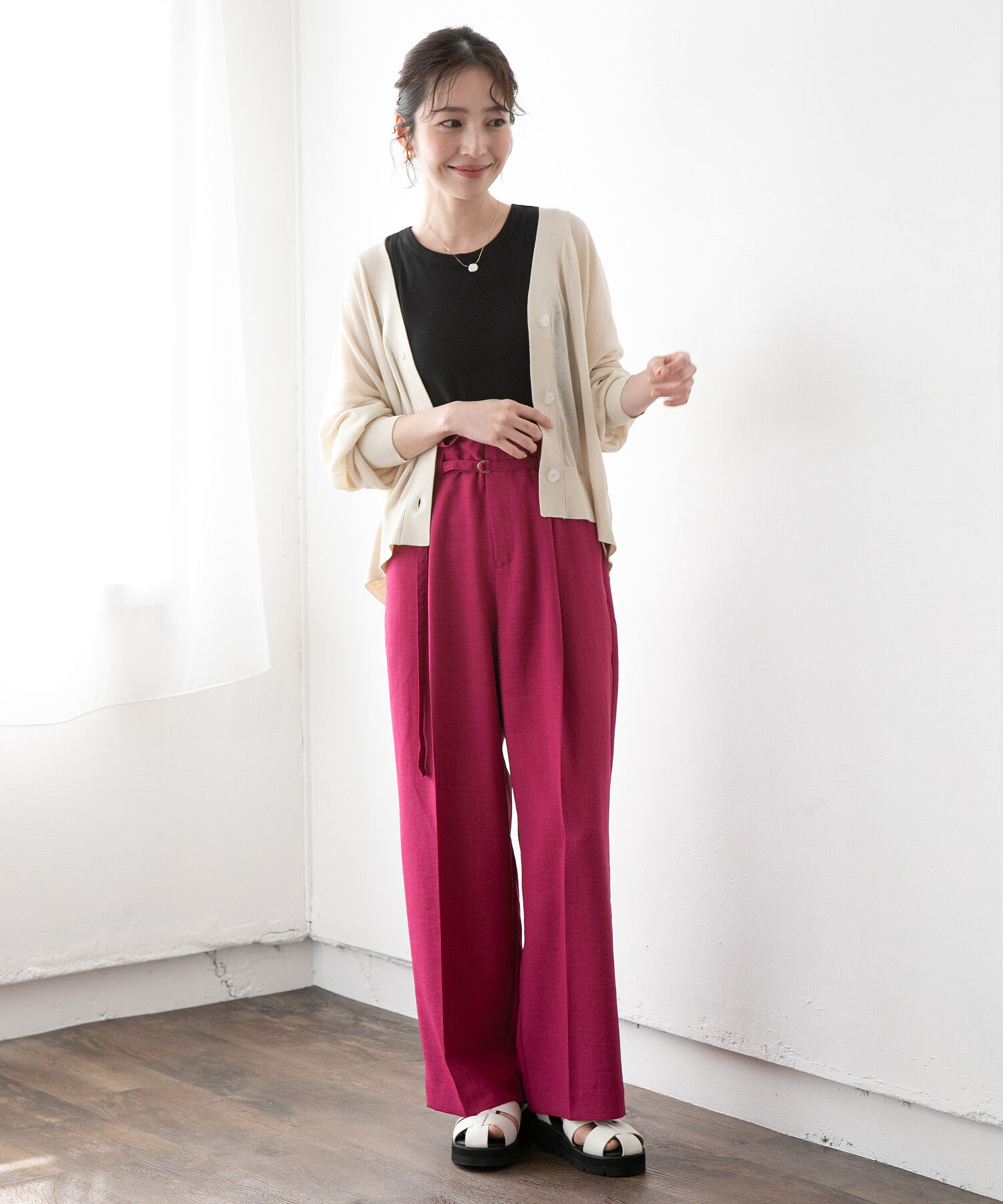 VIS「ラメシアーニットカーディガン」|カーディガン|