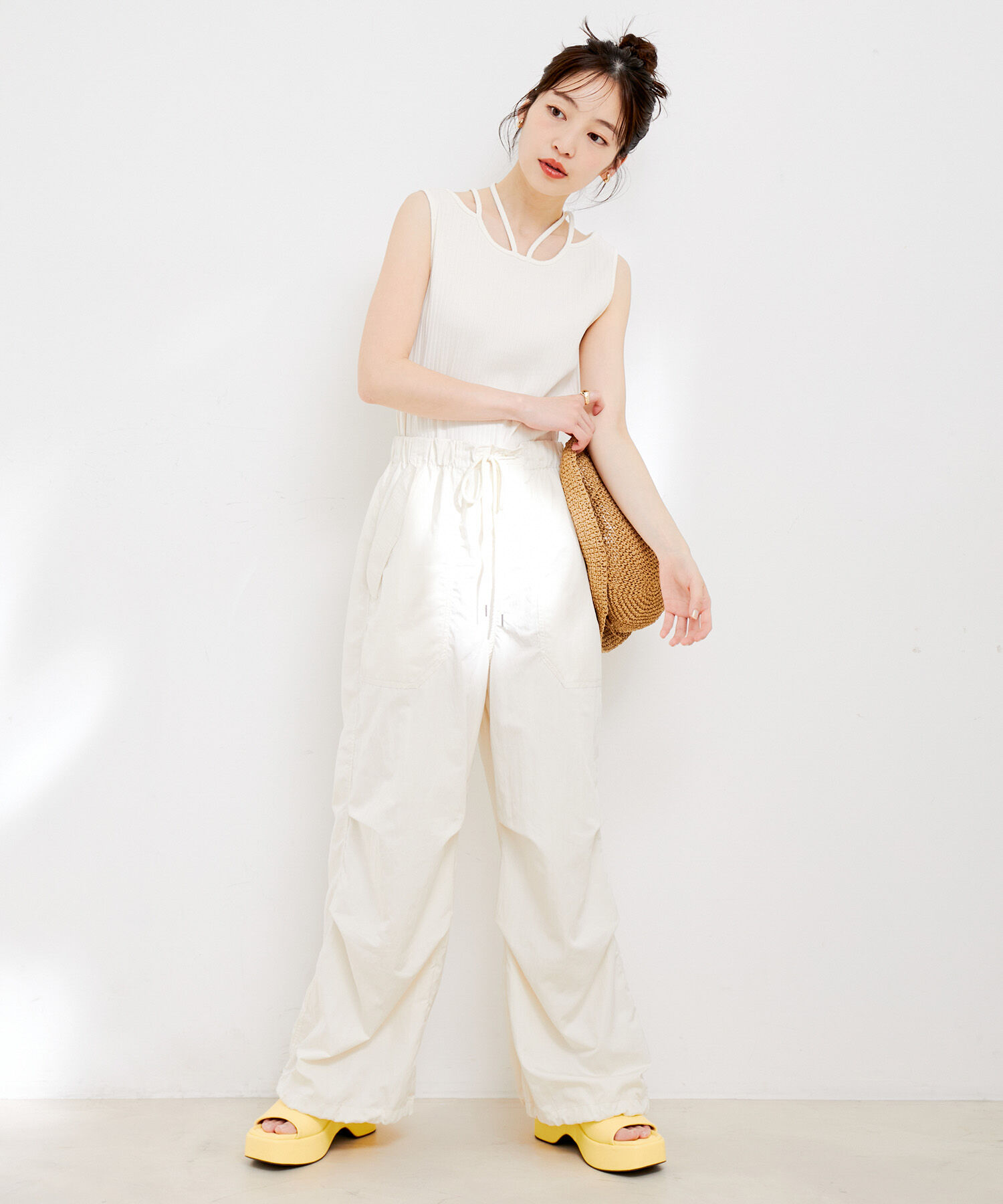 VIS「ネックストラップテレコリブタンクトップ」|タンクトップ|