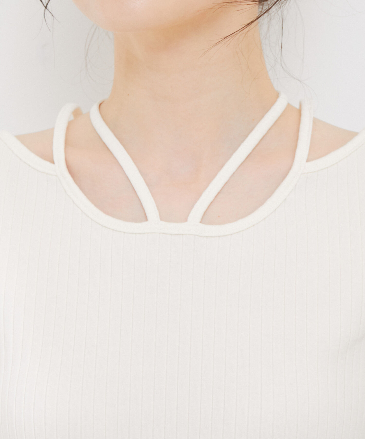 VIS「ネックストラップテレコリブタンクトップ」|タンクトップ|