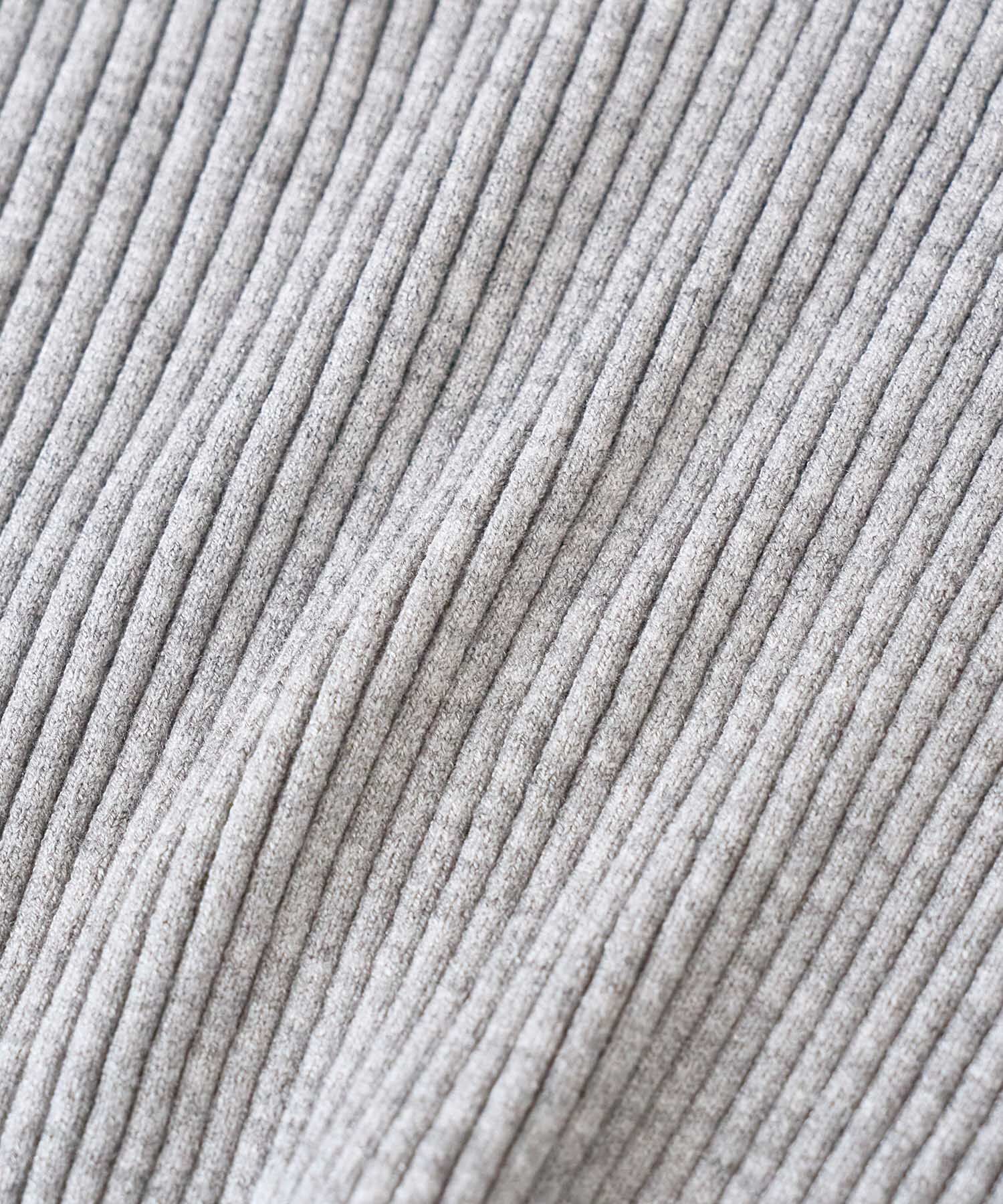 VIS「【洗える】モックネック袖スリットリブニット」|ニット・セーター|