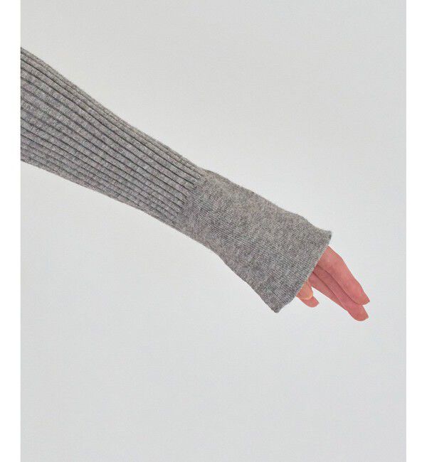 VIS「【洗える】モックネック袖スリットリブニット」|ニット・セーター|