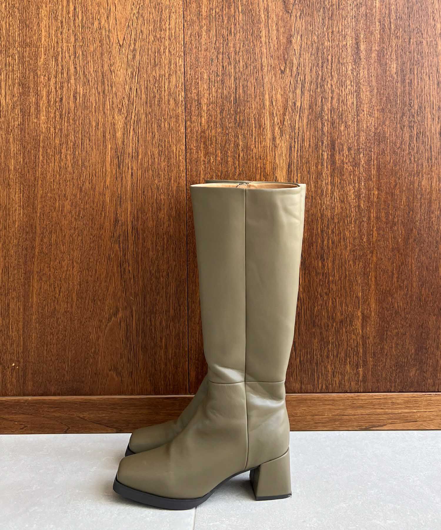 VIS「【抗菌防臭】スクエアトゥソフトロングブーツ」|ロングブーツ|