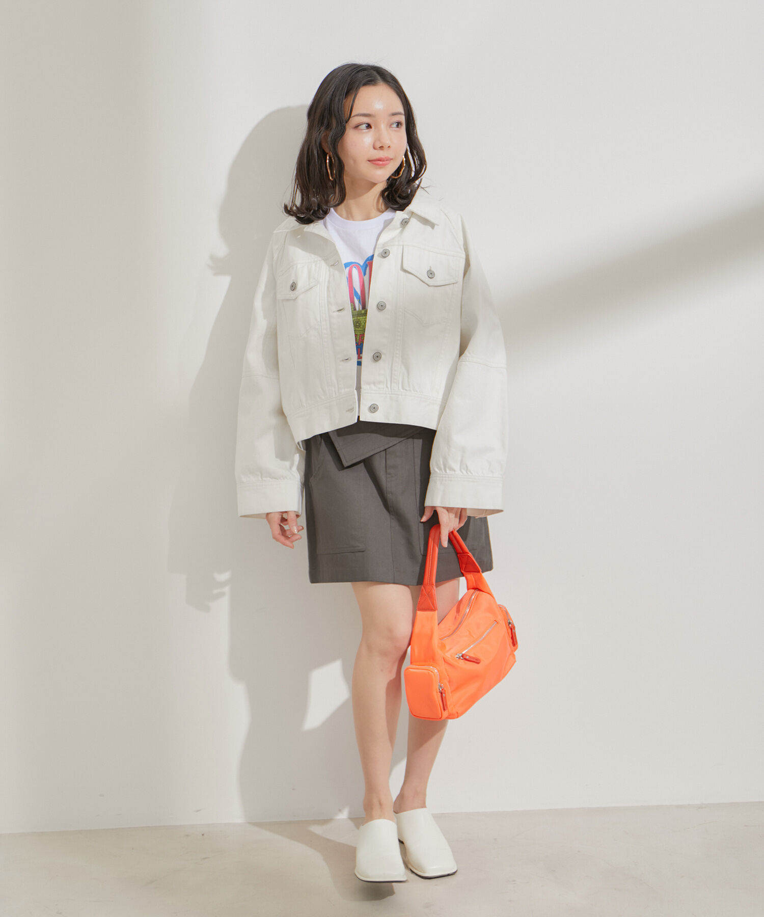 VIS「フラップ付き台形ミニスカート」|スカート|